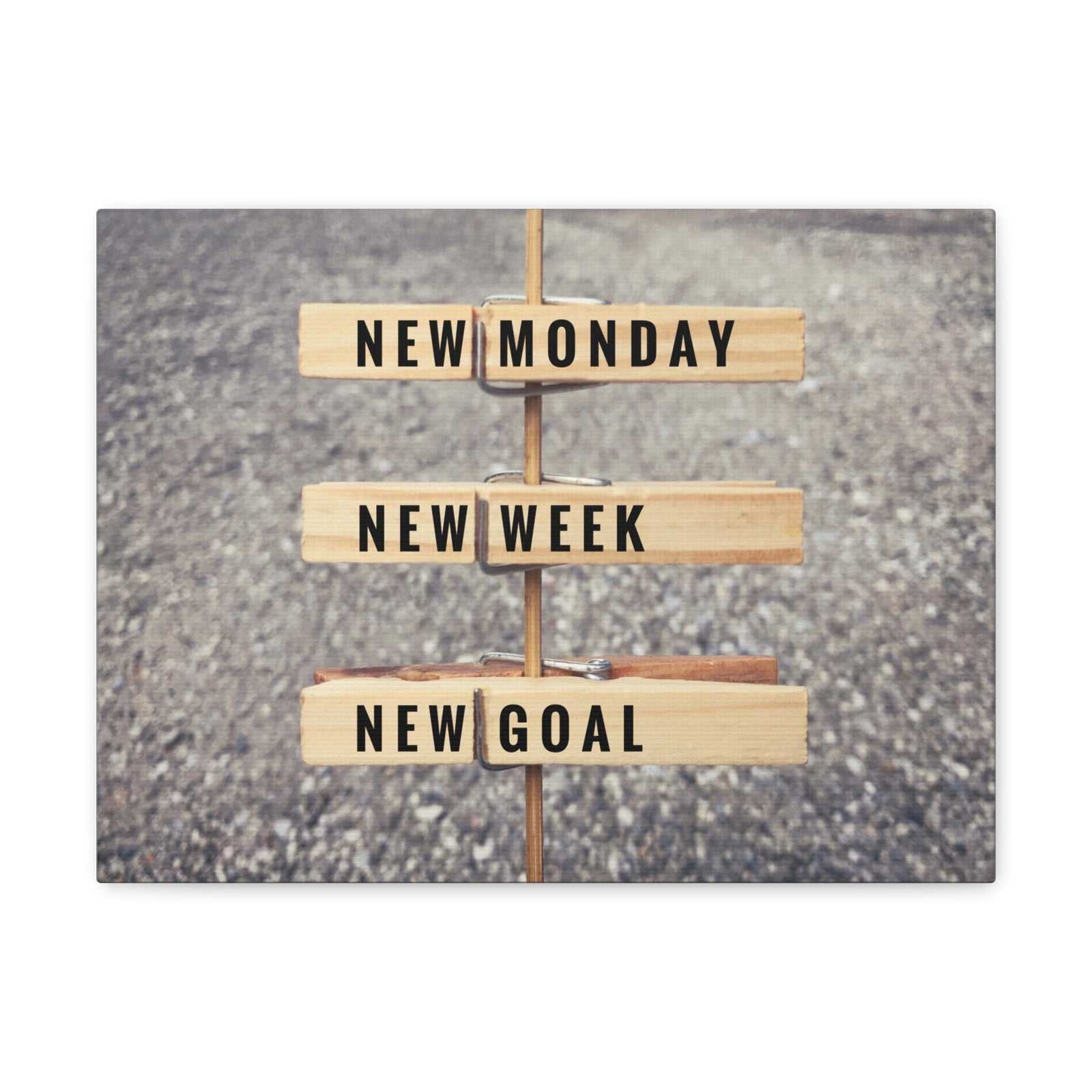 Inspirational Quote Canvas New Monday New Goal Motivational Print Ready to Hang Artwork-Express Your Love Gifts