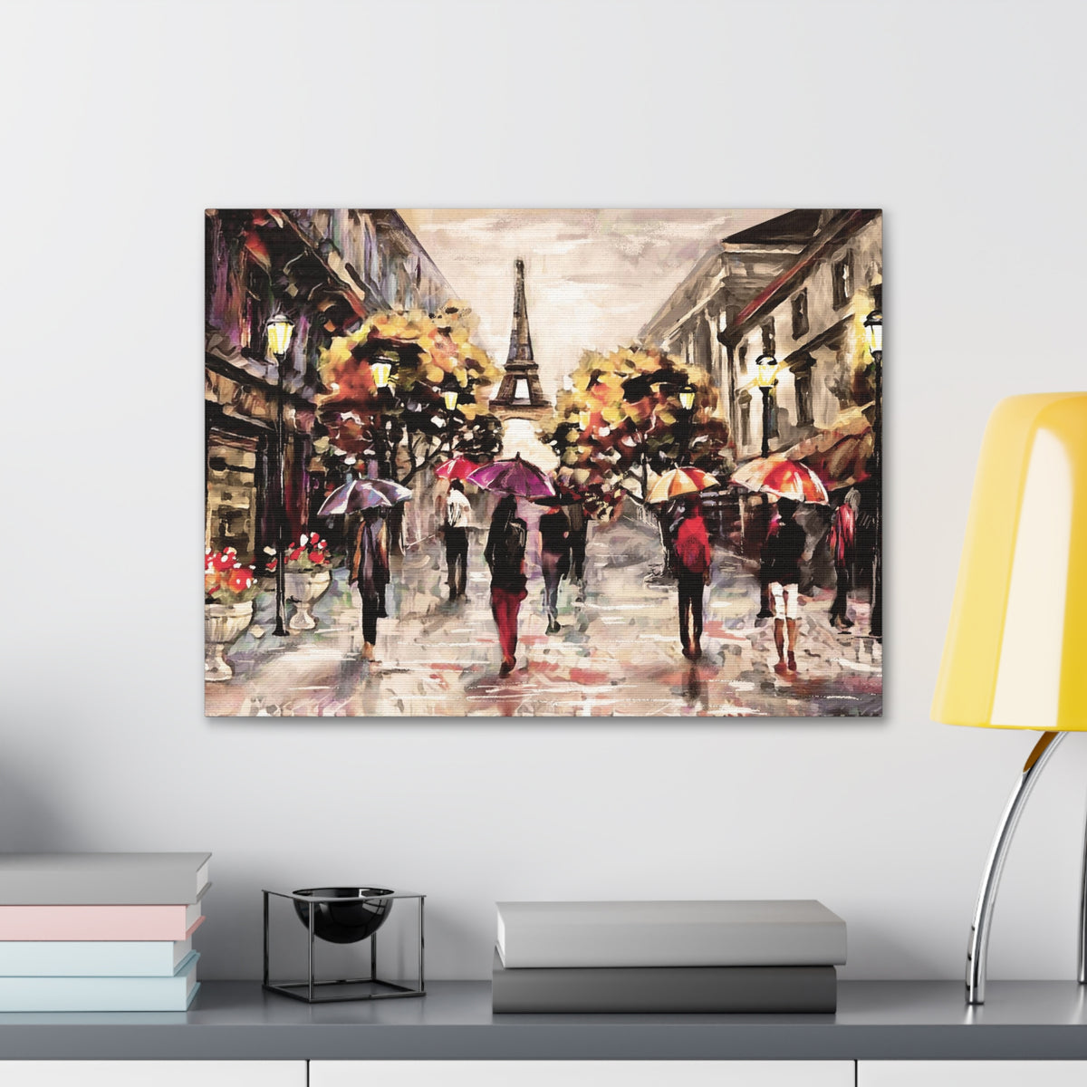 Paris Urban People Walking France Canvas Artwork High-Quality Breathtaking French City for Home Decor Ready to Hang-Express Your Love Gifts