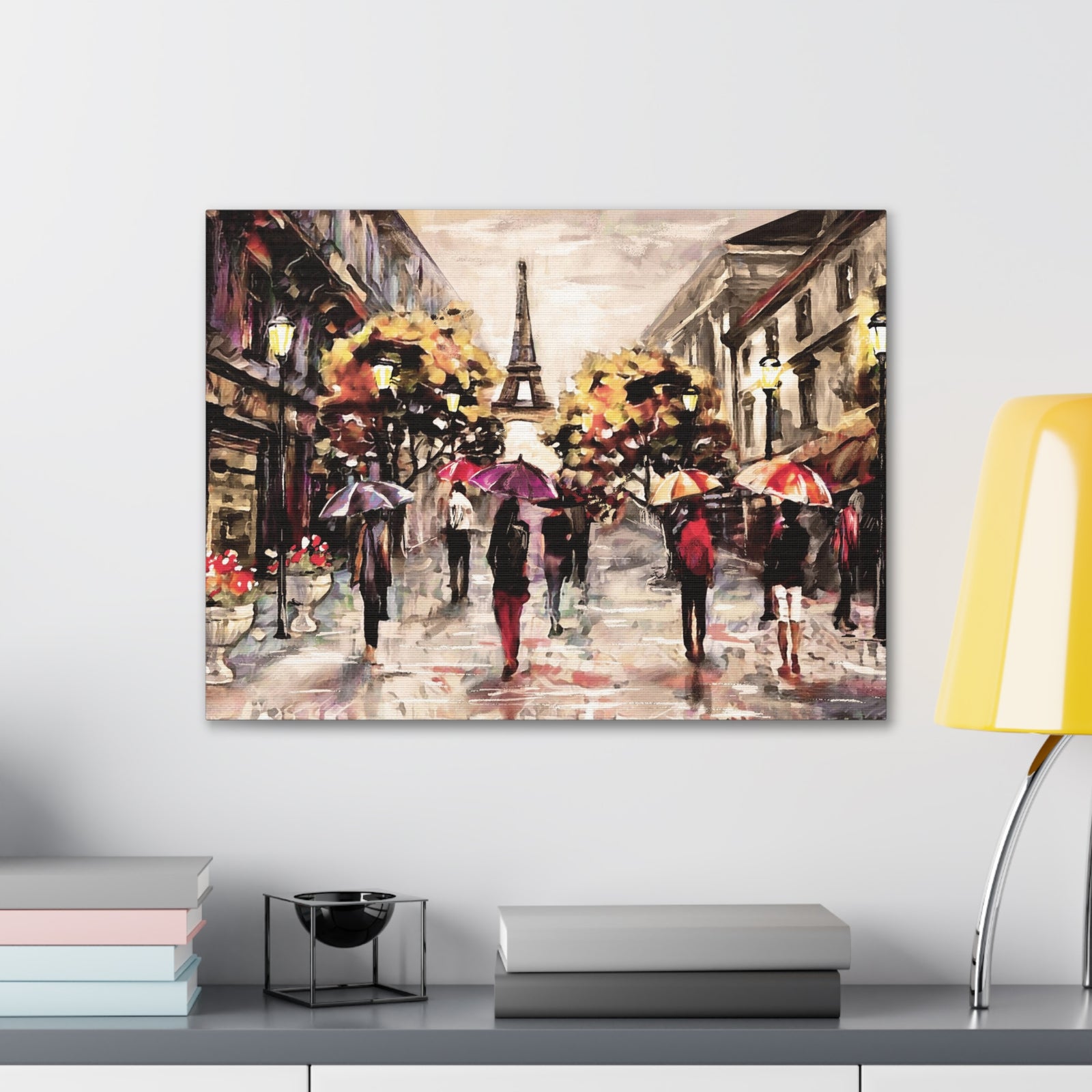 Paris Urban People Walking France Canvas Artwork High-Quality Breathtaking French City for Home Decor Ready to Hang-Express Your Love Gifts