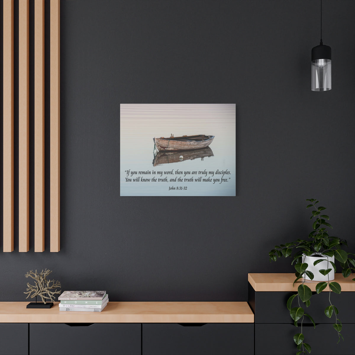 Scripture Walls John 8:31-32 Truth Will Make You Free Bible Verse Canvas Christian Wall Art Ready to Hang Unframed-Express Your Love Gifts