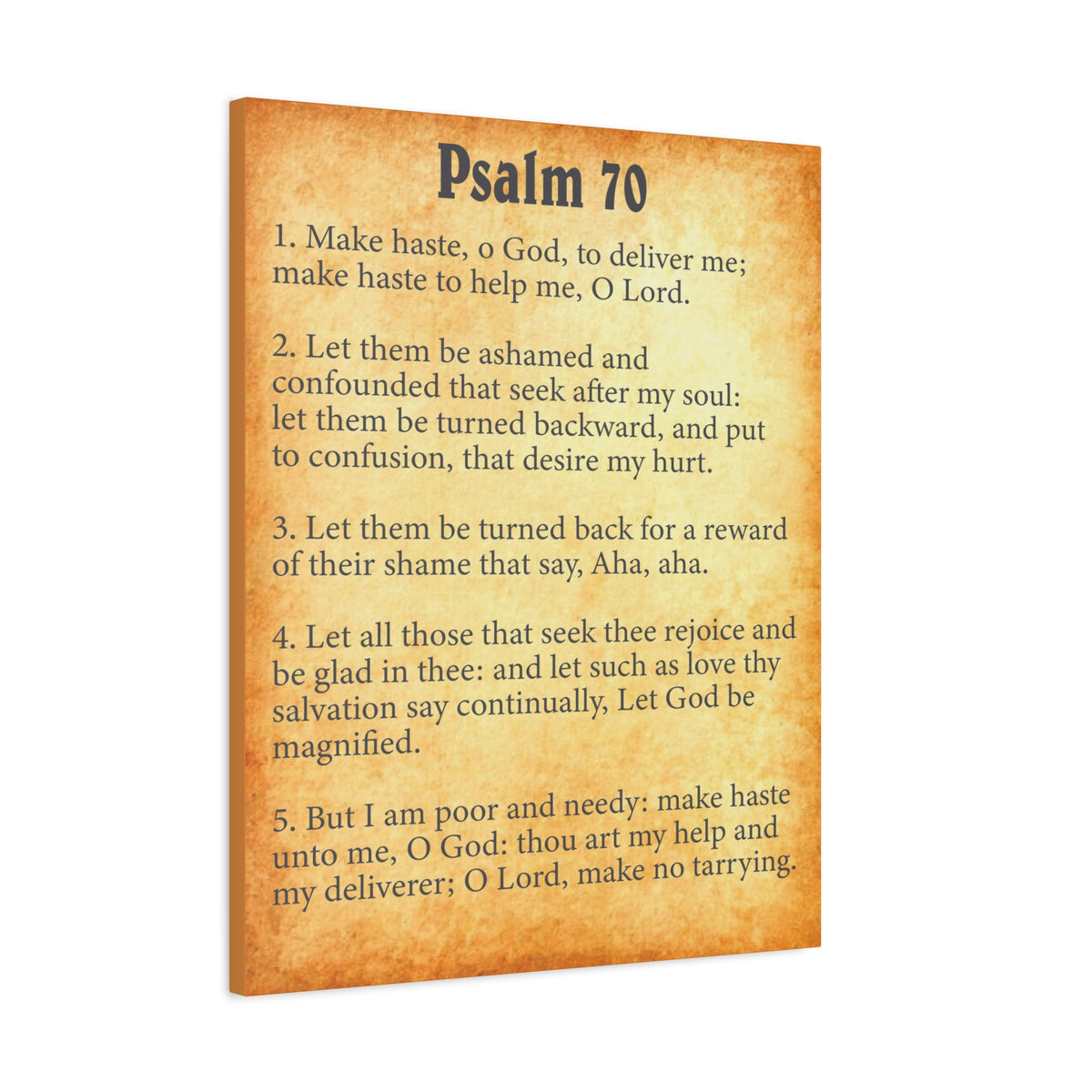 Scripture Walls Psalm 70 Gold Bible Chapter Canvas Christian Wall Art Ready to Hang-Express Your Love Gifts