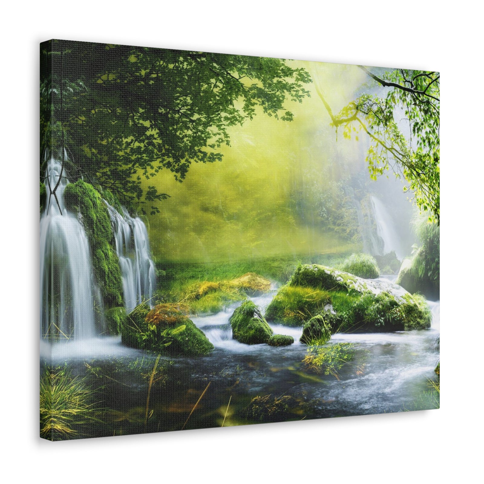 Tropical Forest Falls Nature Wilderness Photography Canvas Wall Art for Home Decor Ready-to-Hang-Express Your Love Gifts