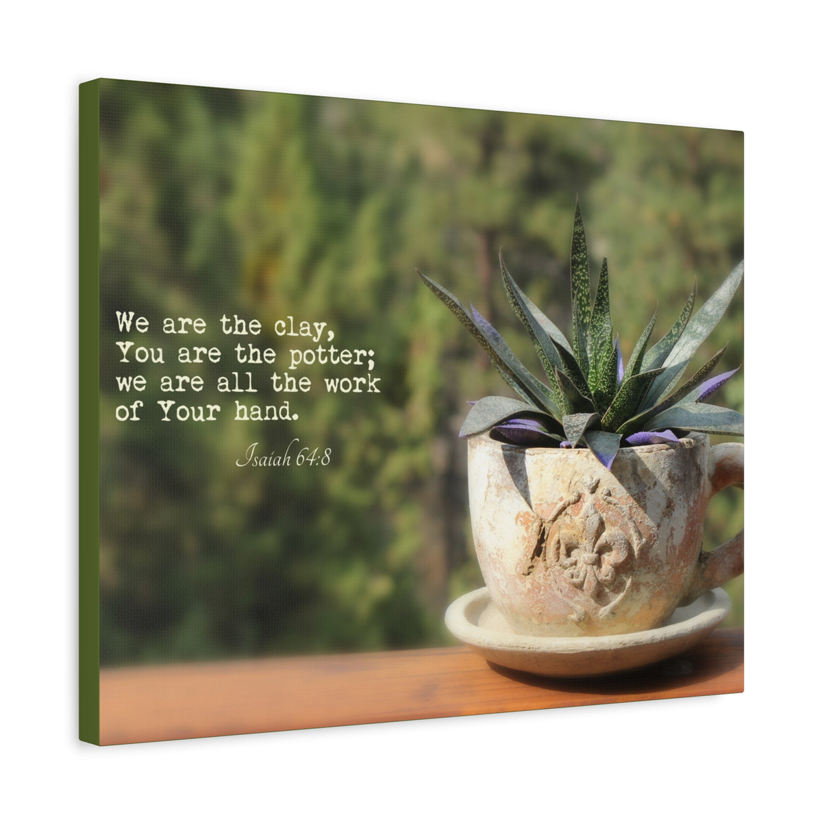 Scripture Canvas We Are The Clay Isaiah 64:8 Christian Wall Art Bible Verse Print Ready to Hang-Express Your Love Gifts