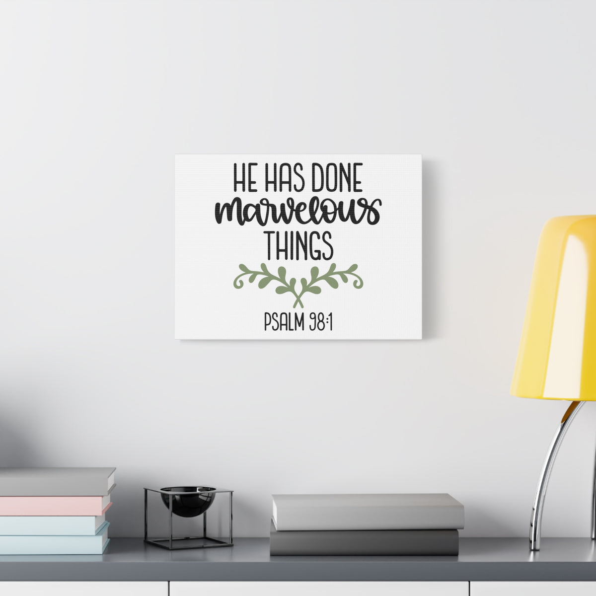 Scripture Canvas Marvelous Psalm 98:1 Christian Wall Art Bible Verse Print Ready to Hang-Express Your Love Gifts