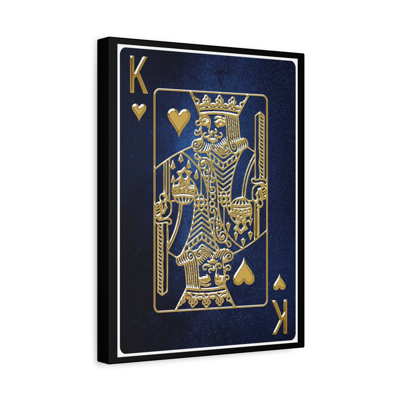 King Of Hearts Space Background Playing Card Canvas Wall Art for Home Decor Ready-to-Hang-Express Your Love Gifts