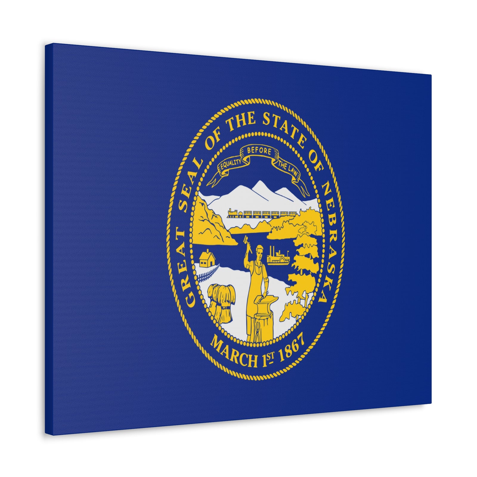 Nebraska Stage Flag Canvas Vibrant Wall Art Unframed Home Decor-Express Your Love Gifts