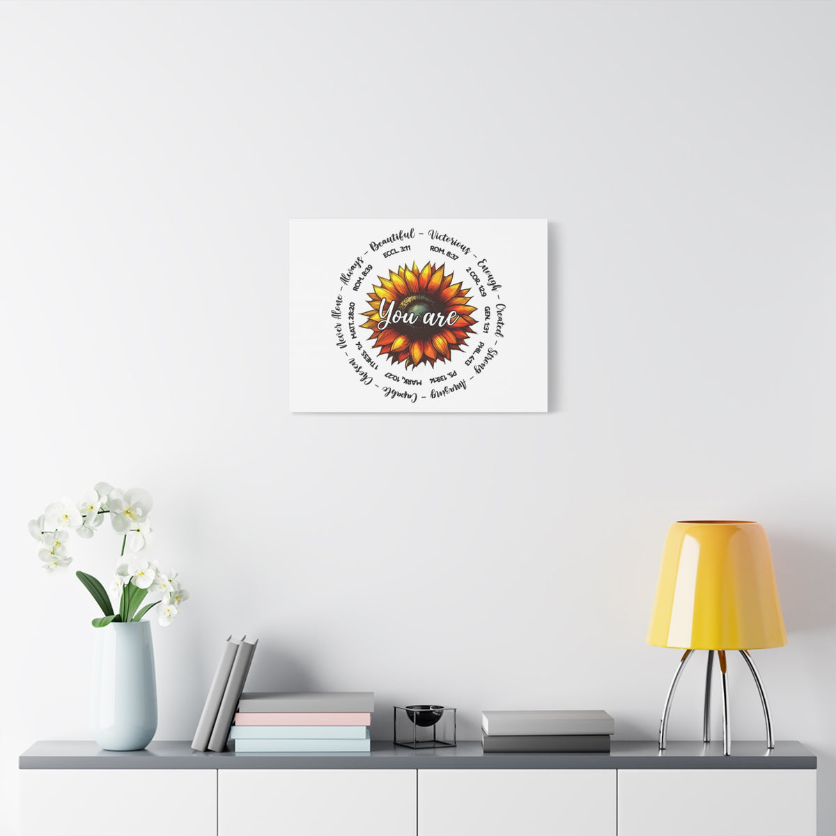Scripture Walls God Says You Are Sunflower Bible Verse Canvas Christian Wall Art Ready to Hang Unframed-Express Your Love Gifts