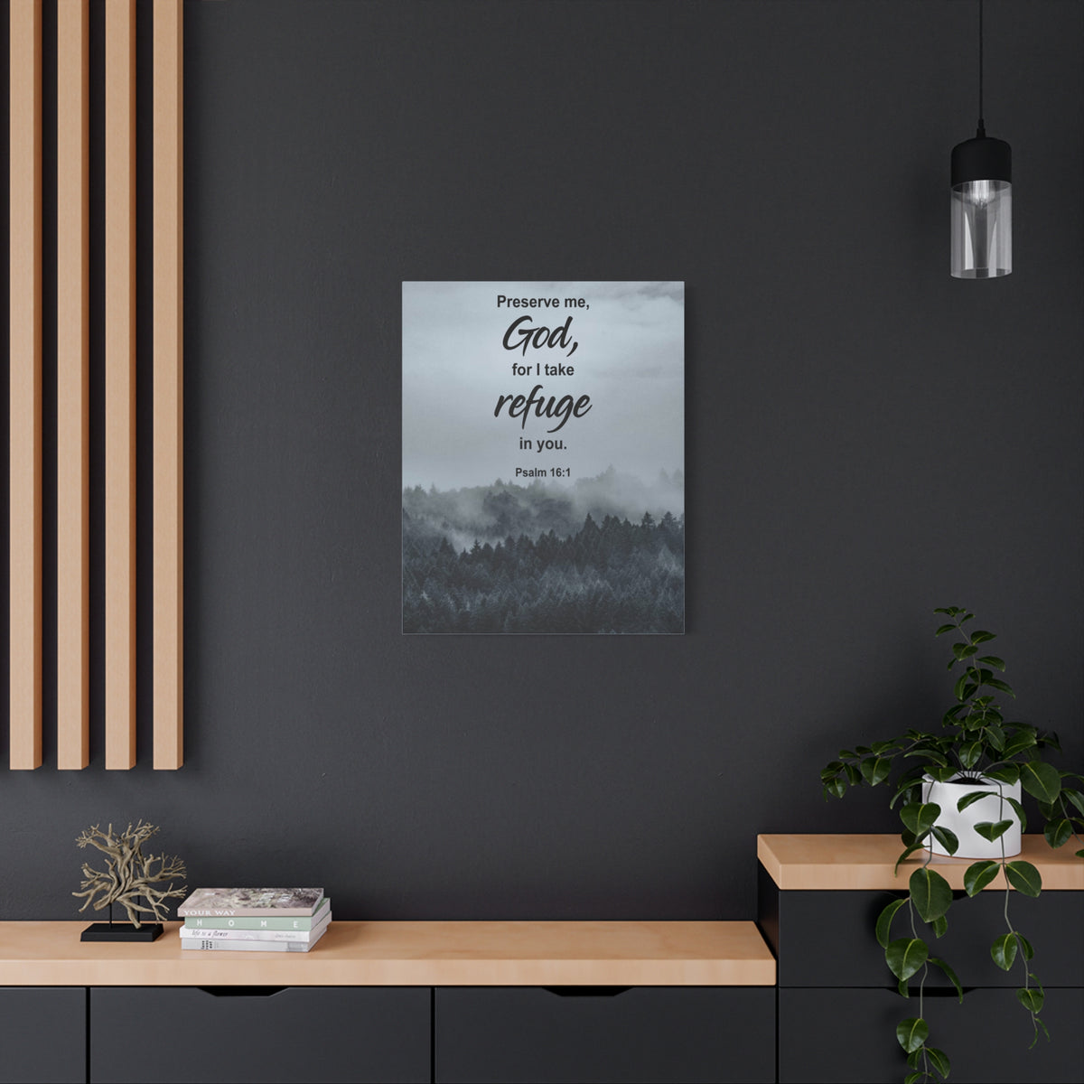 Scripture Canvas Preserve Me God Psalm 16:1 Christian Wall Art Bible Verse Print Ready to Hang-Express Your Love Gifts