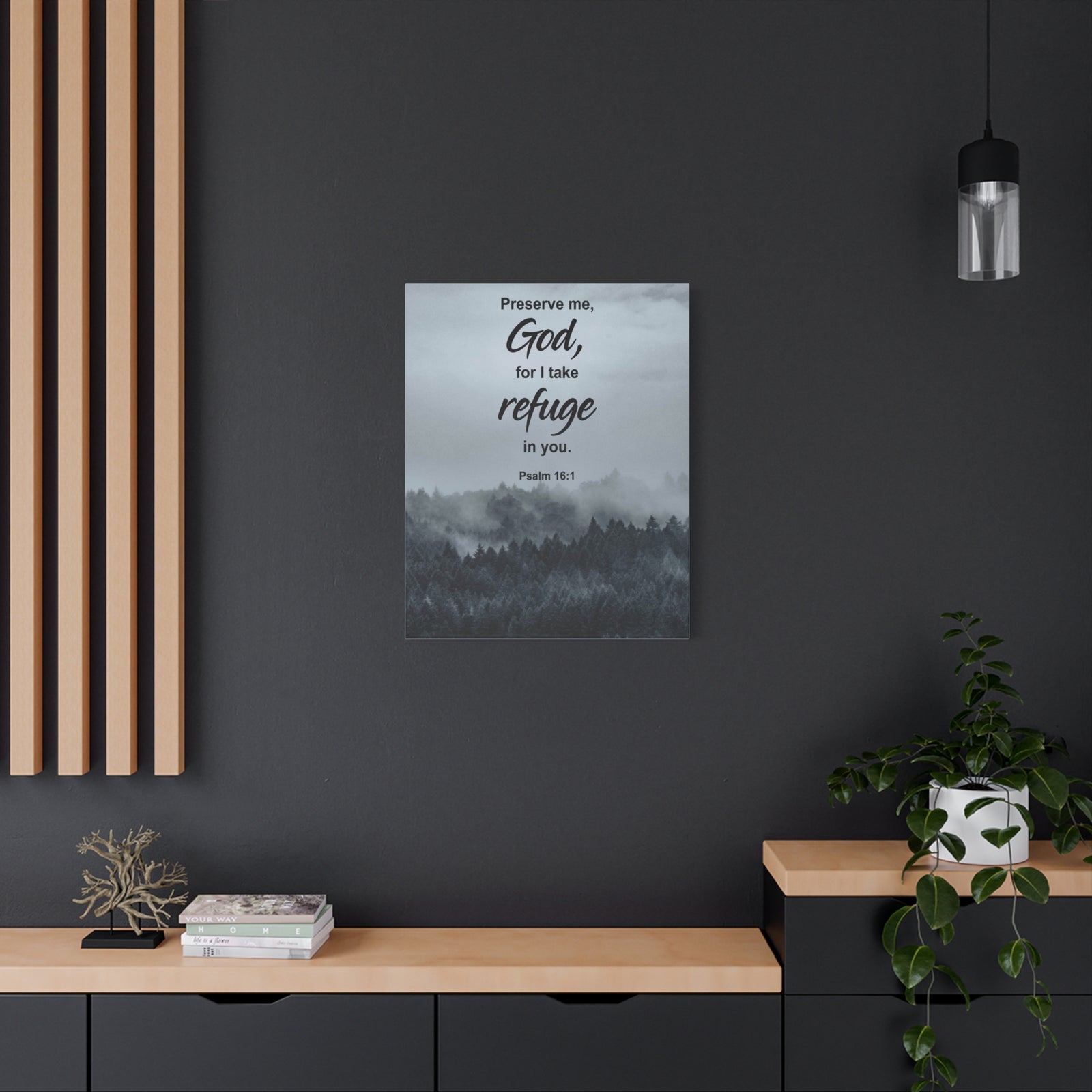 Scripture Canvas Preserve Me God Psalm 16:1 Christian Wall Art Bible Verse Print Ready to Hang-Express Your Love Gifts