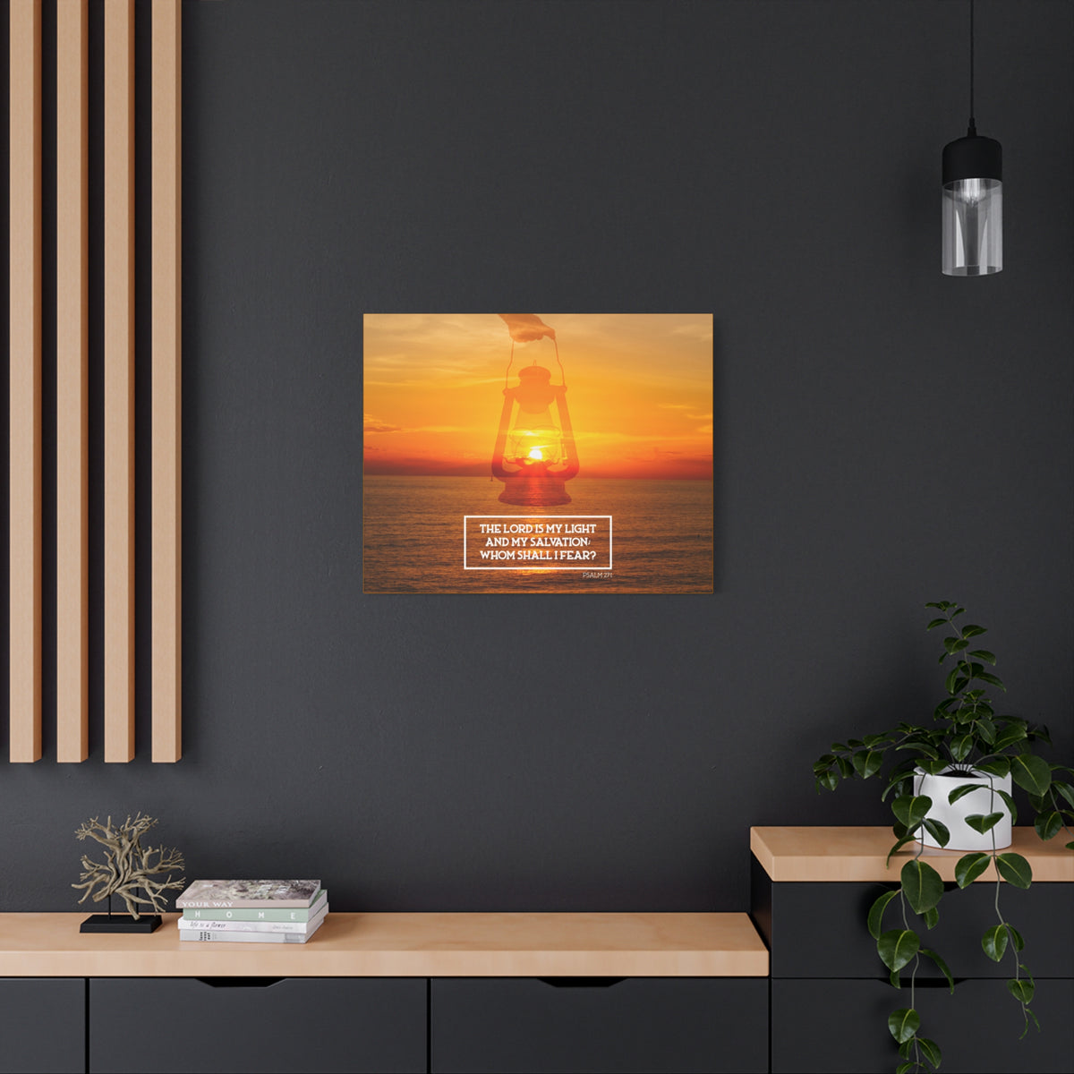 Scripture Walls Lord Is My Light Psalm 27:1 Bible Verse Canvas Christian Wall Art Ready to Hang-Express Your Love Gifts