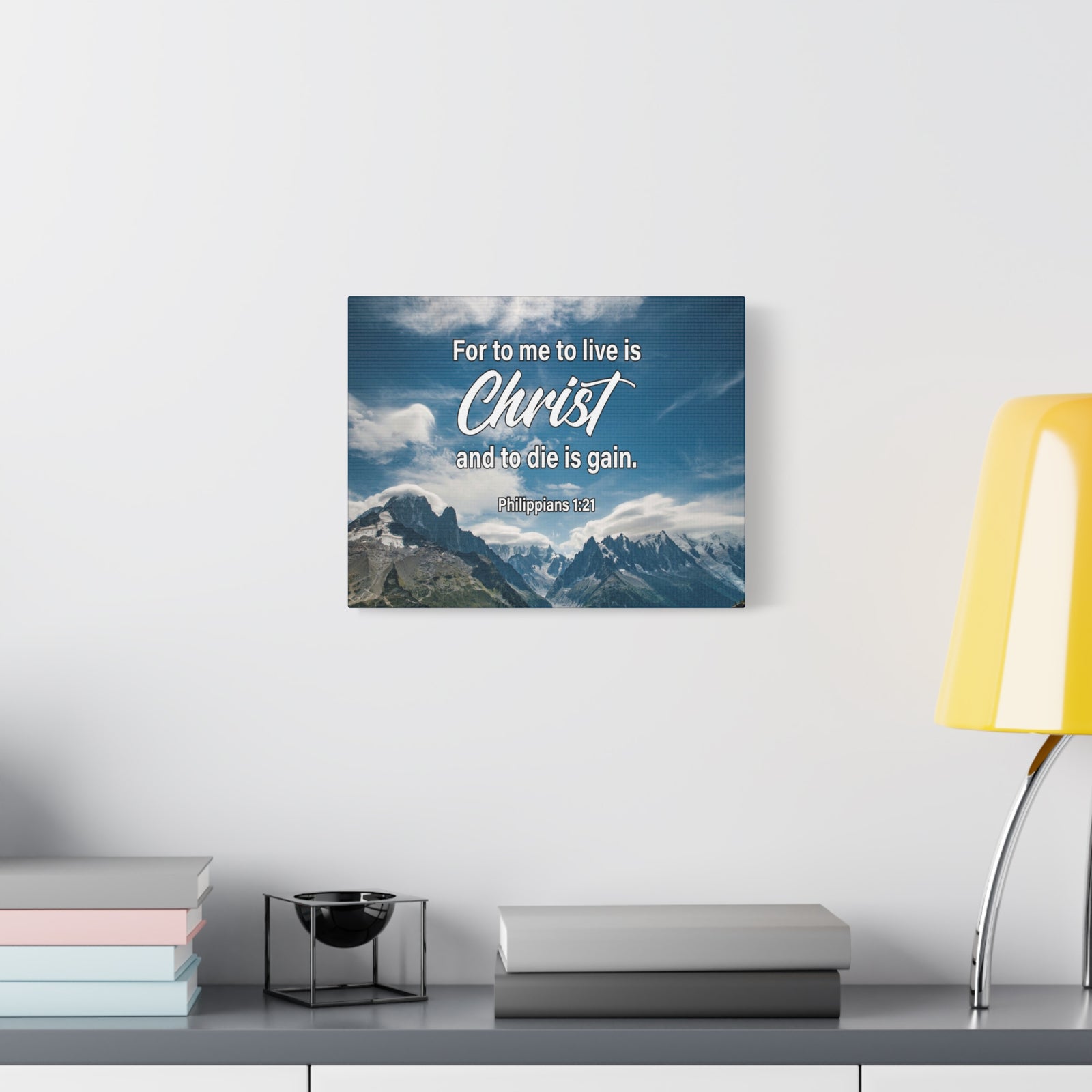 Bible Verse Canvas To Live is Christ Philippians 1:21 Wall Art Christian Home Decor-Express Your Love Gifts