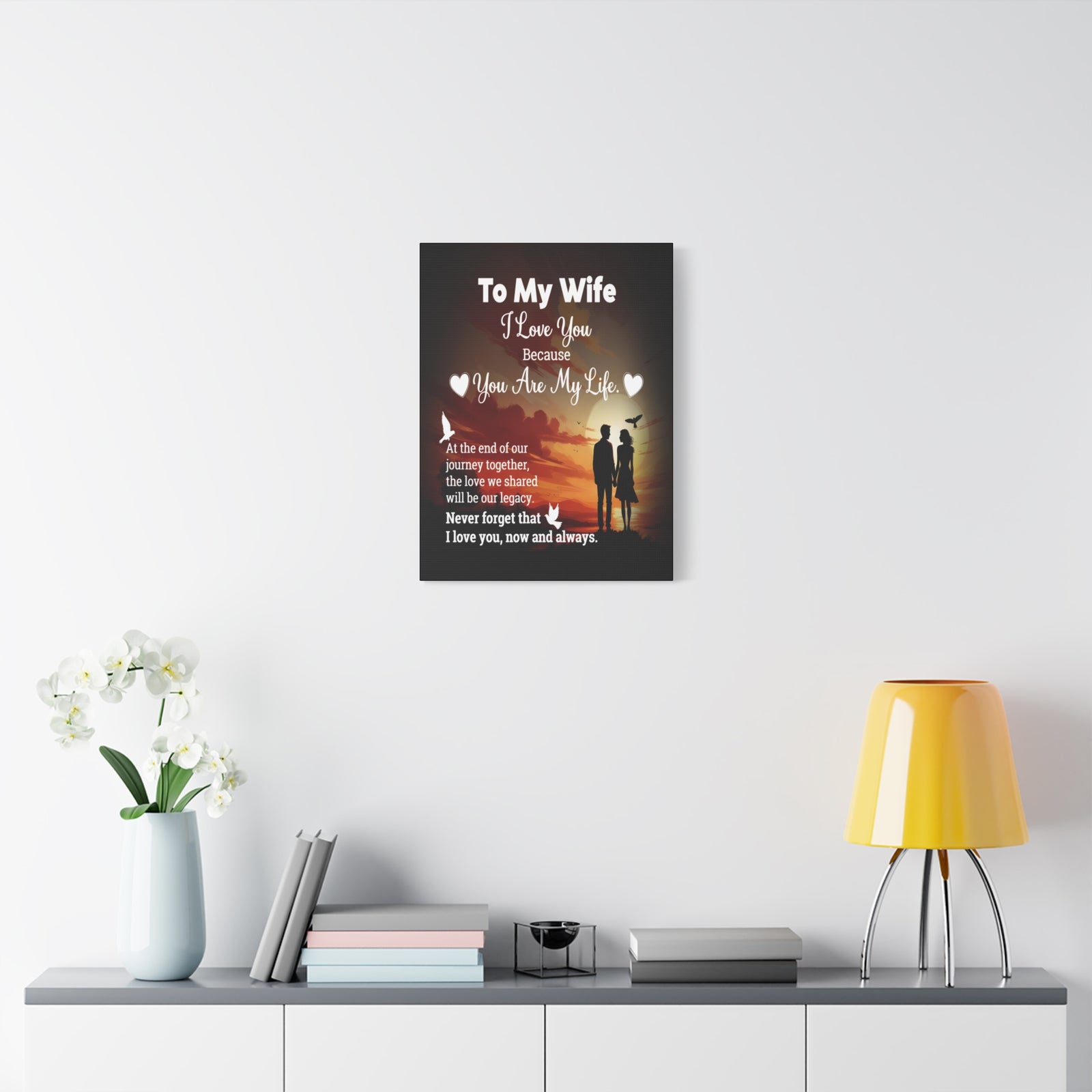 To My Wife Sunset Romance Canvas Wall Art - Heartfelt Gift of Love & Legacy-Express Your Love Gifts