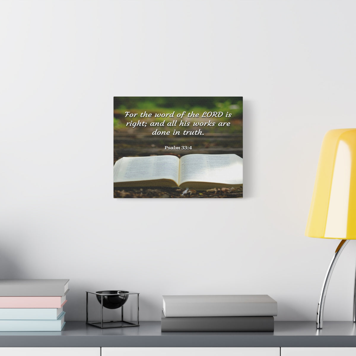 Scripture Canvas Done In Truth Psalms 33:4 Christian Wall Art Bible Verse Print Ready to Hang-Express Your Love Gifts