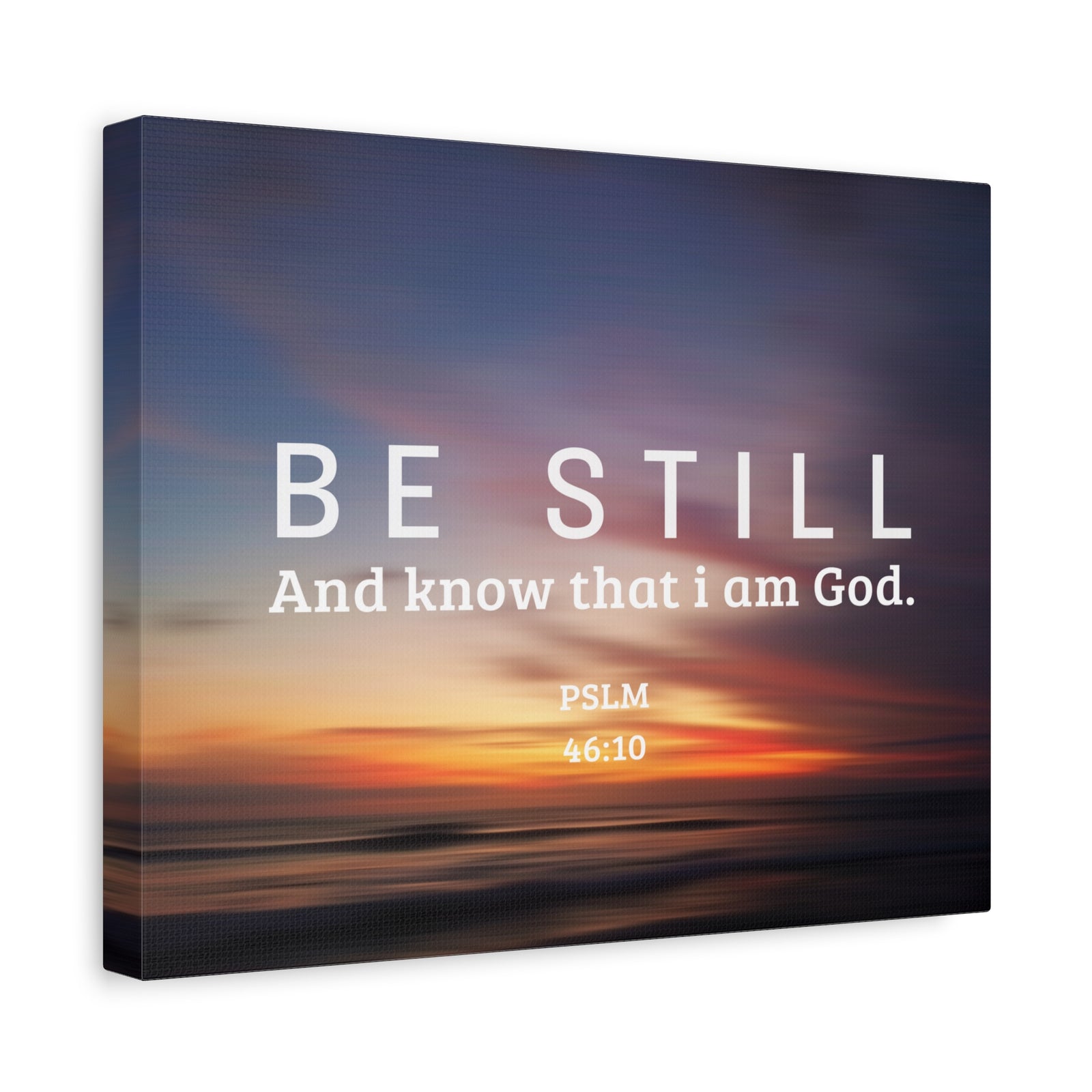 Scripture Canvas Be Still Psalm 46:10 Christian Wall Art Bible Verse Print Ready to Hang-Express Your Love Gifts