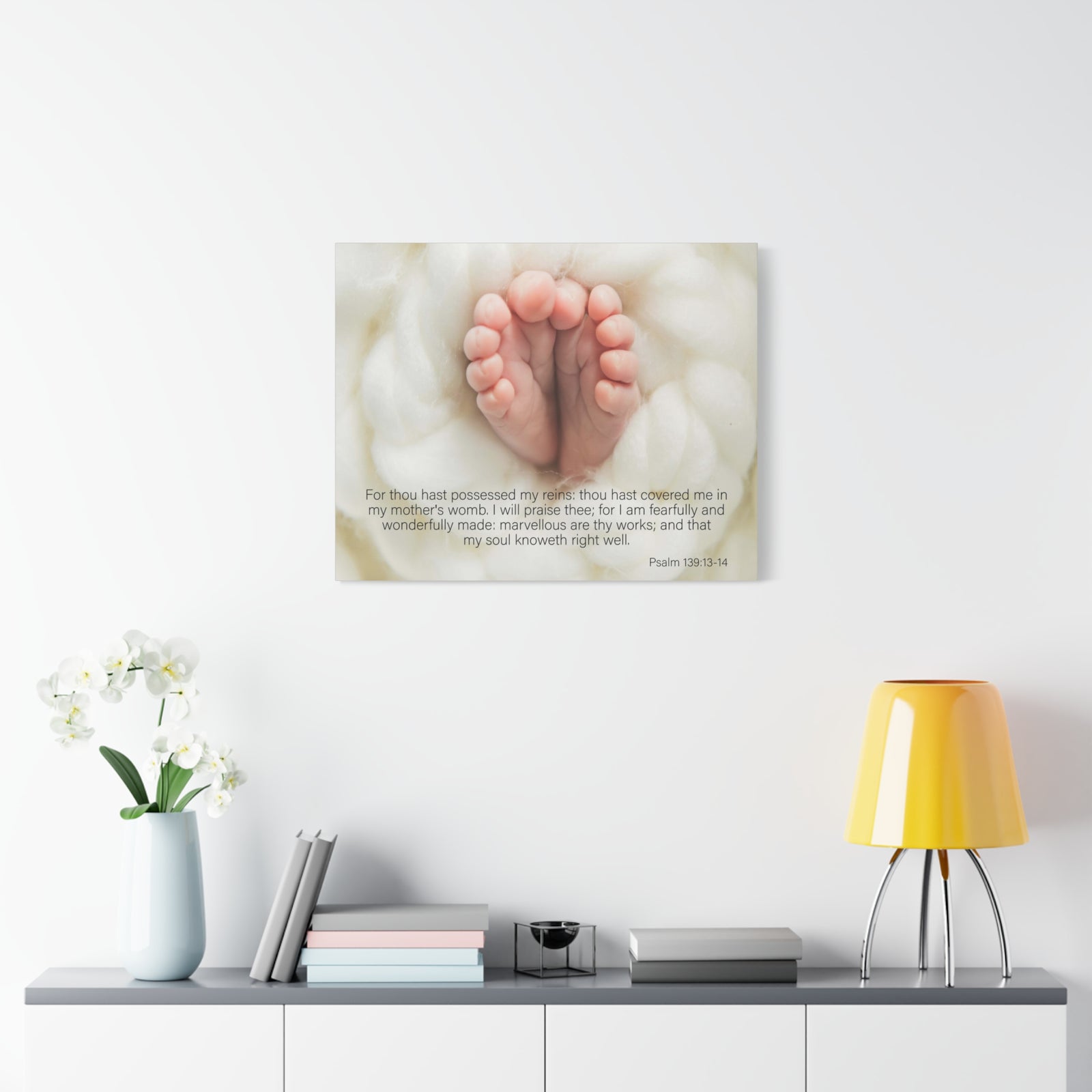 Bible Verse Canvas Fearfully and Wonderfully Made Psalm 139:13-14 KJV Wall Art Christian Home Decor-Express Your Love Gifts