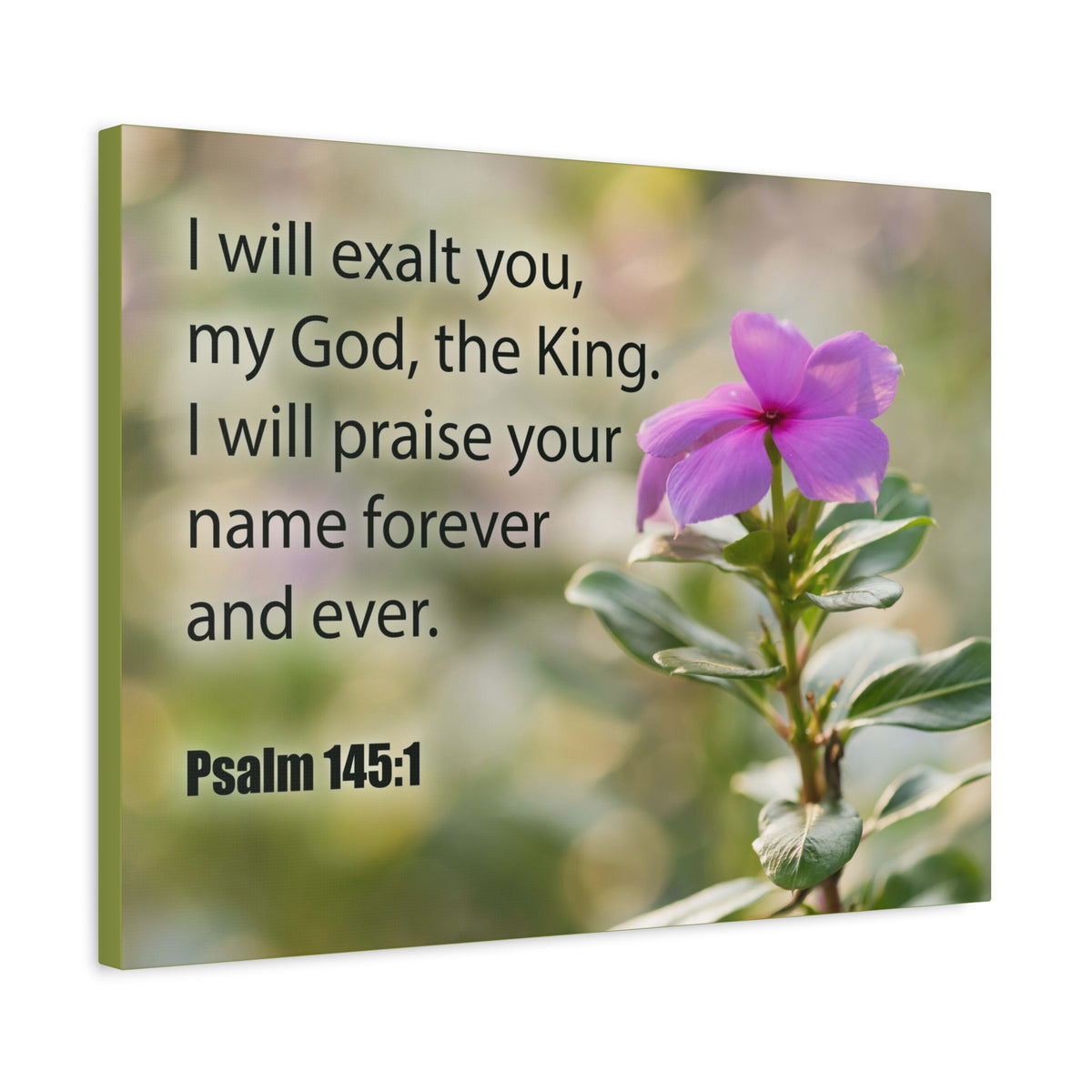 Bible Verse Canvas God The King Psalm 145:1 Christian Home Decor Scripture Art-Express Your Love Gifts