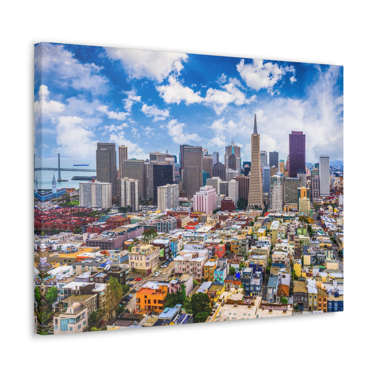 San Francisco Daytime Skyline Canvas Artwork High-Quality Breathtaking Stunning Cityscape for Home Decor Ready to Hang-Express Your Love Gifts