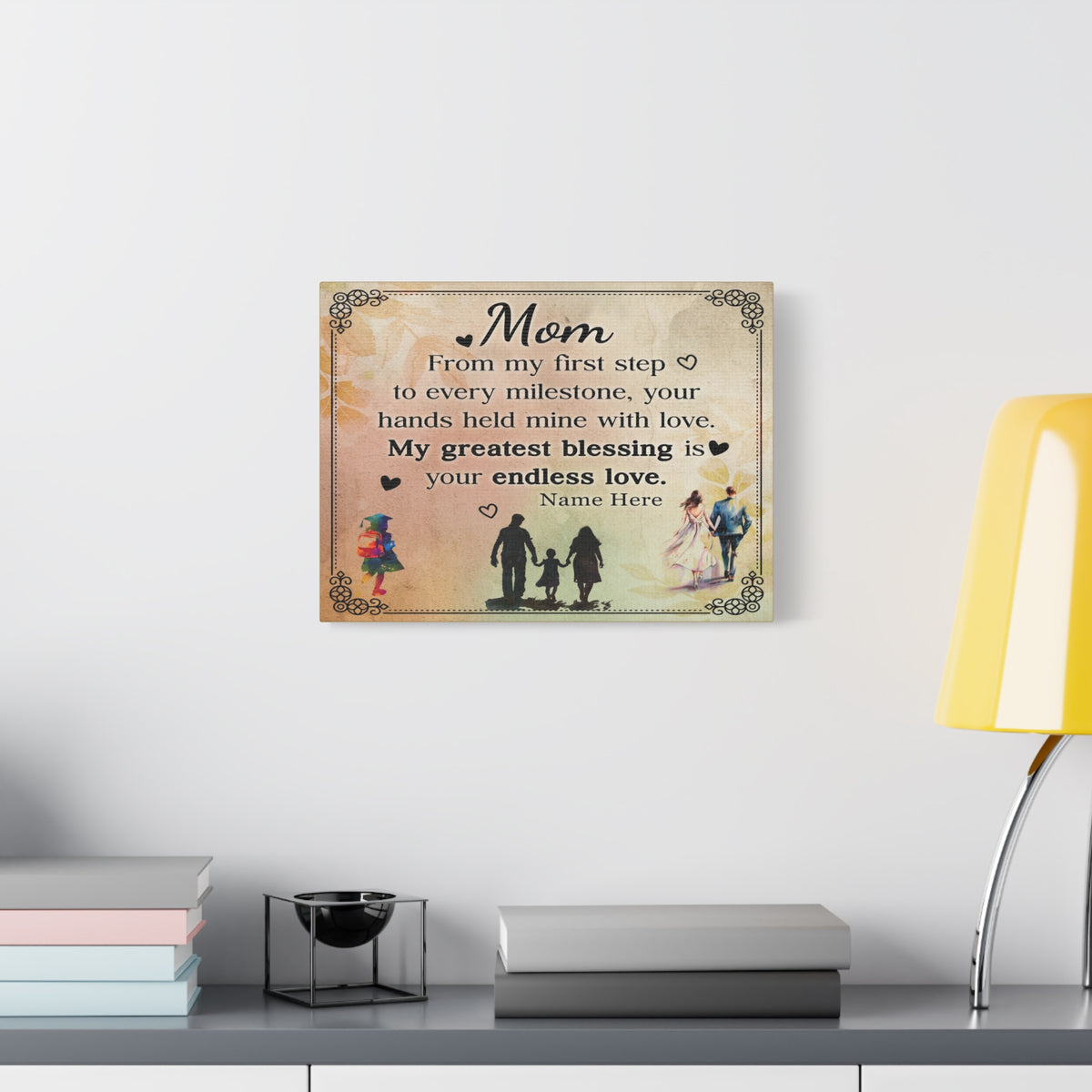 Personalized To Mom My Greatest Blessing is You Inspirational Quote – Elegant Home Décor-Express Your Love Gifts