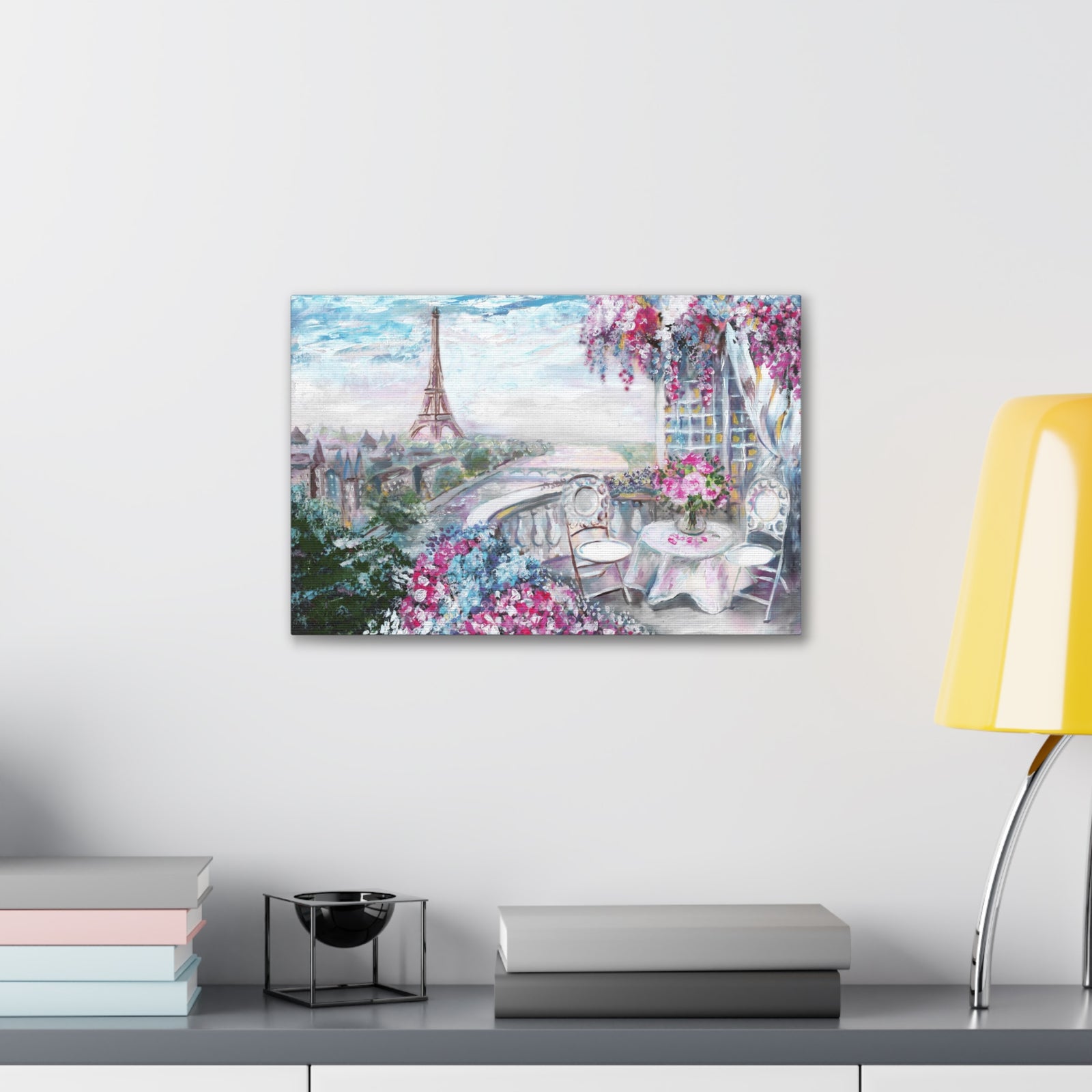 Paris Pink Eiffel Tower France Canvas Artwork High-Quality Breathtaking French City for Home Decor Ready to Hang-Express Your Love Gifts