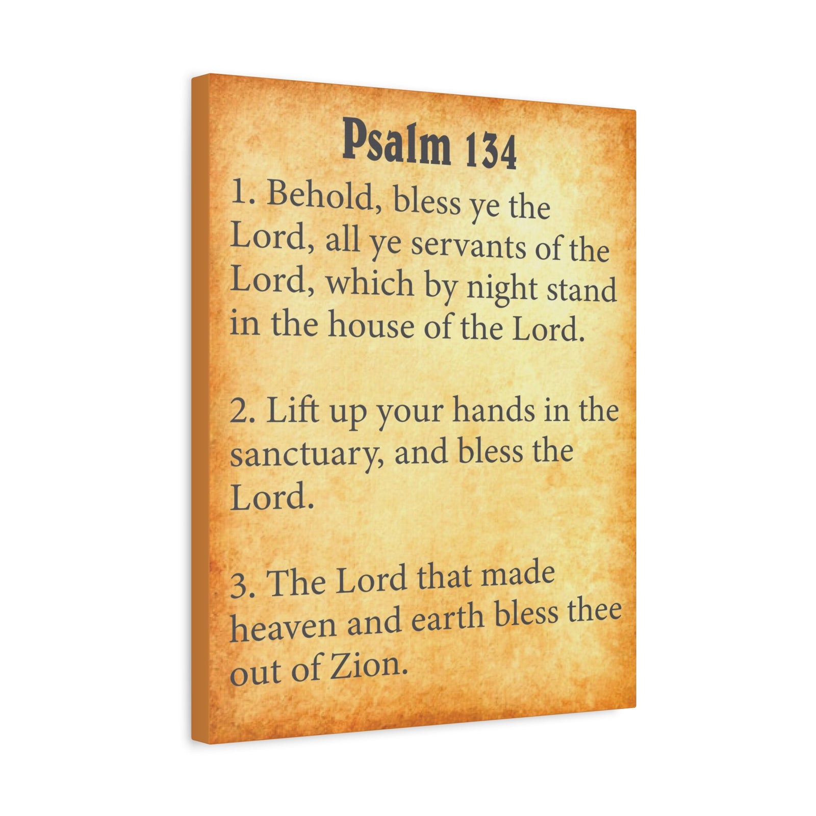 Scripture Walls Psalm 134 Gold Bible Chapter Canvas Christian Wall Art Ready to Hang Unframed-Express Your Love Gifts