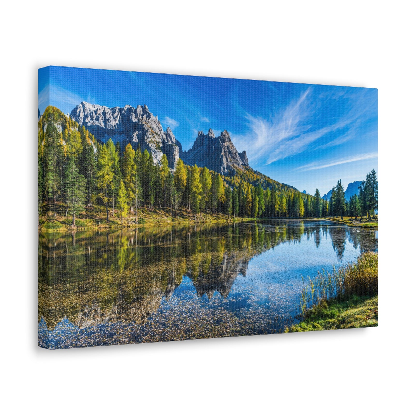 Valley Mountain Lake Nature Wilderness Photography Canvas Wall Art for Home Decor Ready-to-Hang-Express Your Love Gifts