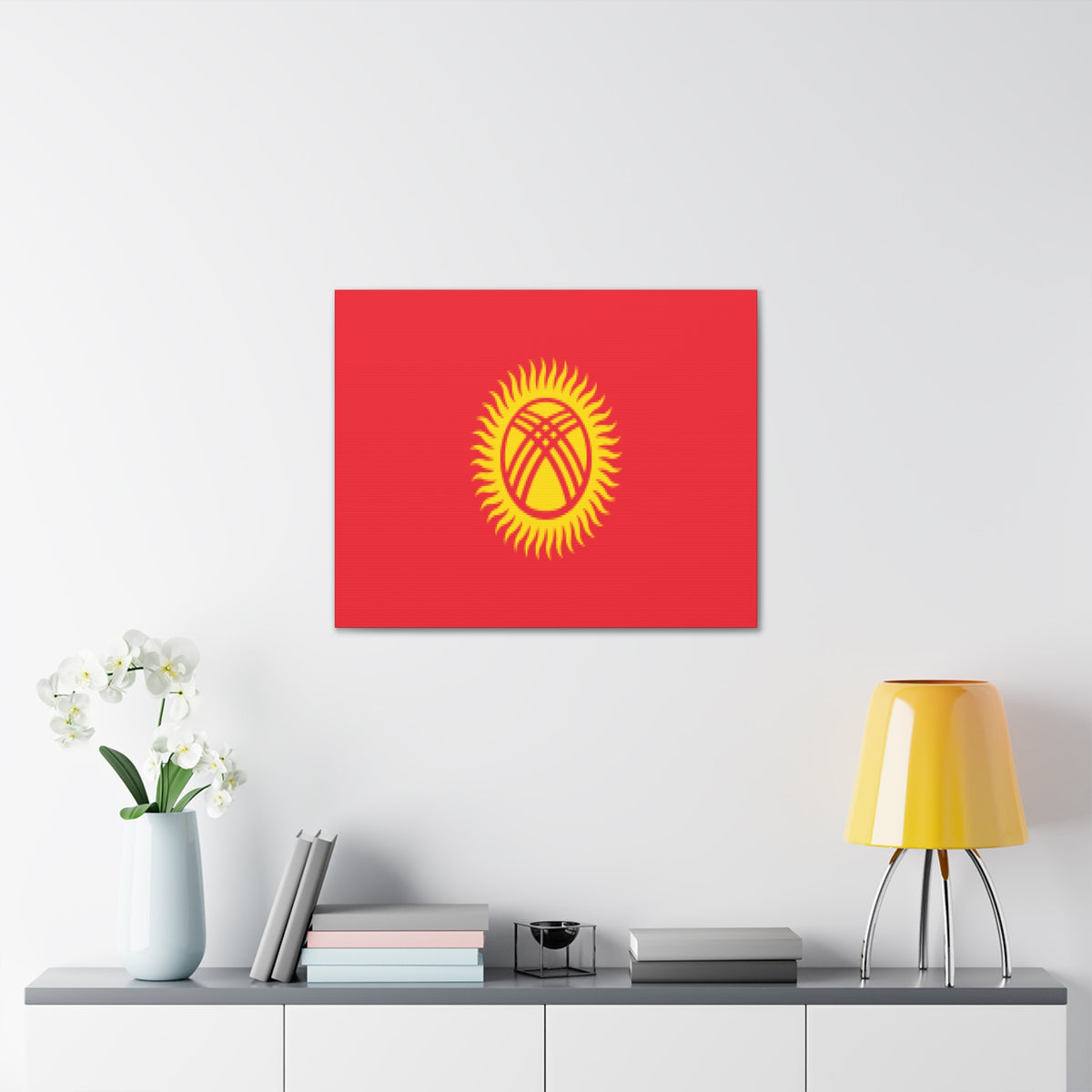 Kyrgyzstan Country Flag Canvas Vibrant Wall Art Unframed Home Decor-Express Your Love Gifts