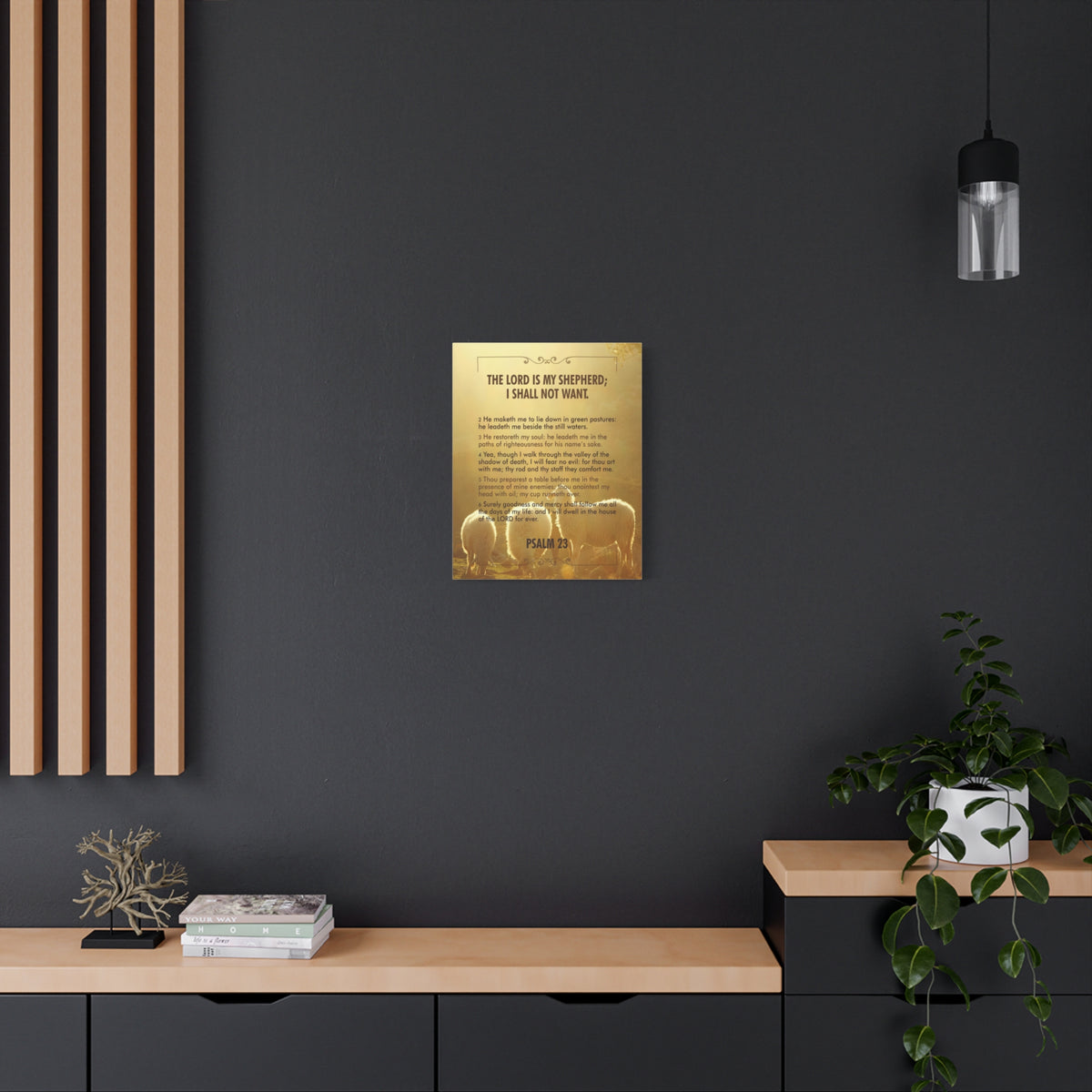 Bible Verse Canvas Lord is my Shepherd Psalm 23 Canvas Christian Home Décor Ready to Hang Scripture Wall Art-Express Your Love Gifts