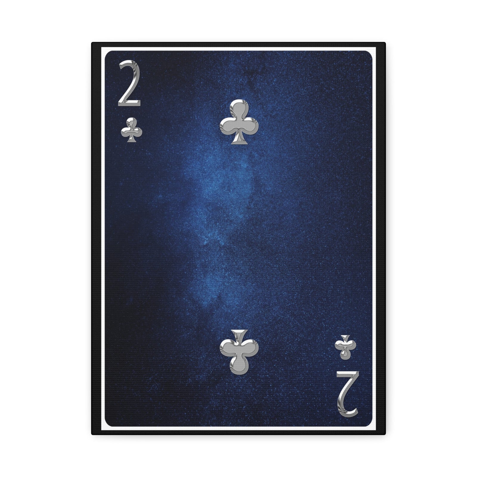 Two Of Clubs Space Background Playing Card Canvas Wall Art for Home Decor Ready-to-Hang-Express Your Love Gifts