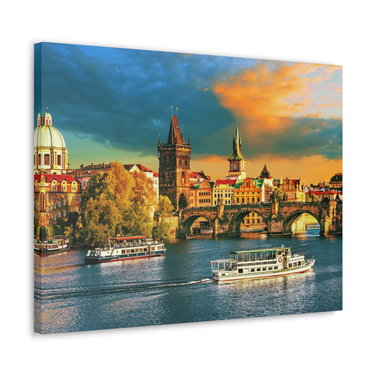 Prague Daytime Skyline Canvas Artwork High-Quality Breathtaking Stunning Cityscape for Home Decor Ready to Hang-Express Your Love Gifts