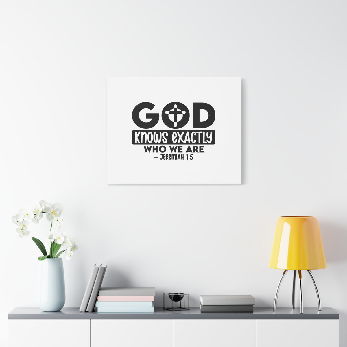 Scripture Walls Jeremiah 1:5 God Knows Exactly Bible Verse Canvas Christian Wall Art Ready to Hang Unframed-Express Your Love Gifts