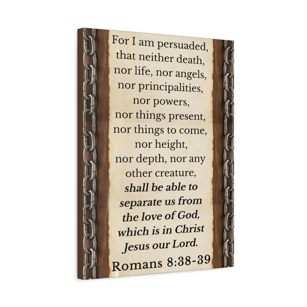 Scripture Walls Romans 8:38-39 Chain Bible Verse Canvas Christian Wall Art Ready to Hang Unframed-Express Your Love Gifts