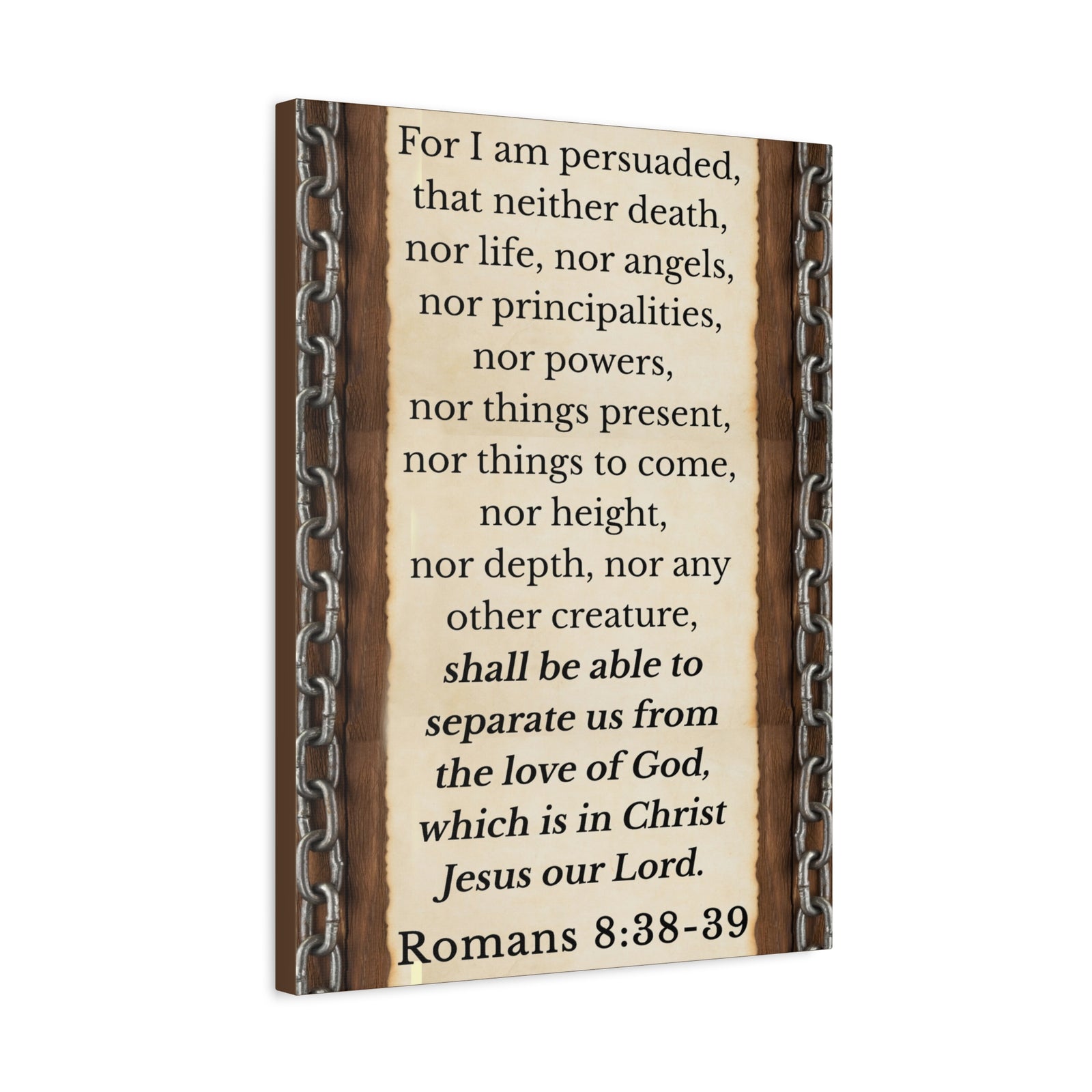 Scripture Walls Romans 8:38-39 Chain Bible Verse Canvas Christian Wall Art Ready to Hang Unframed-Express Your Love Gifts