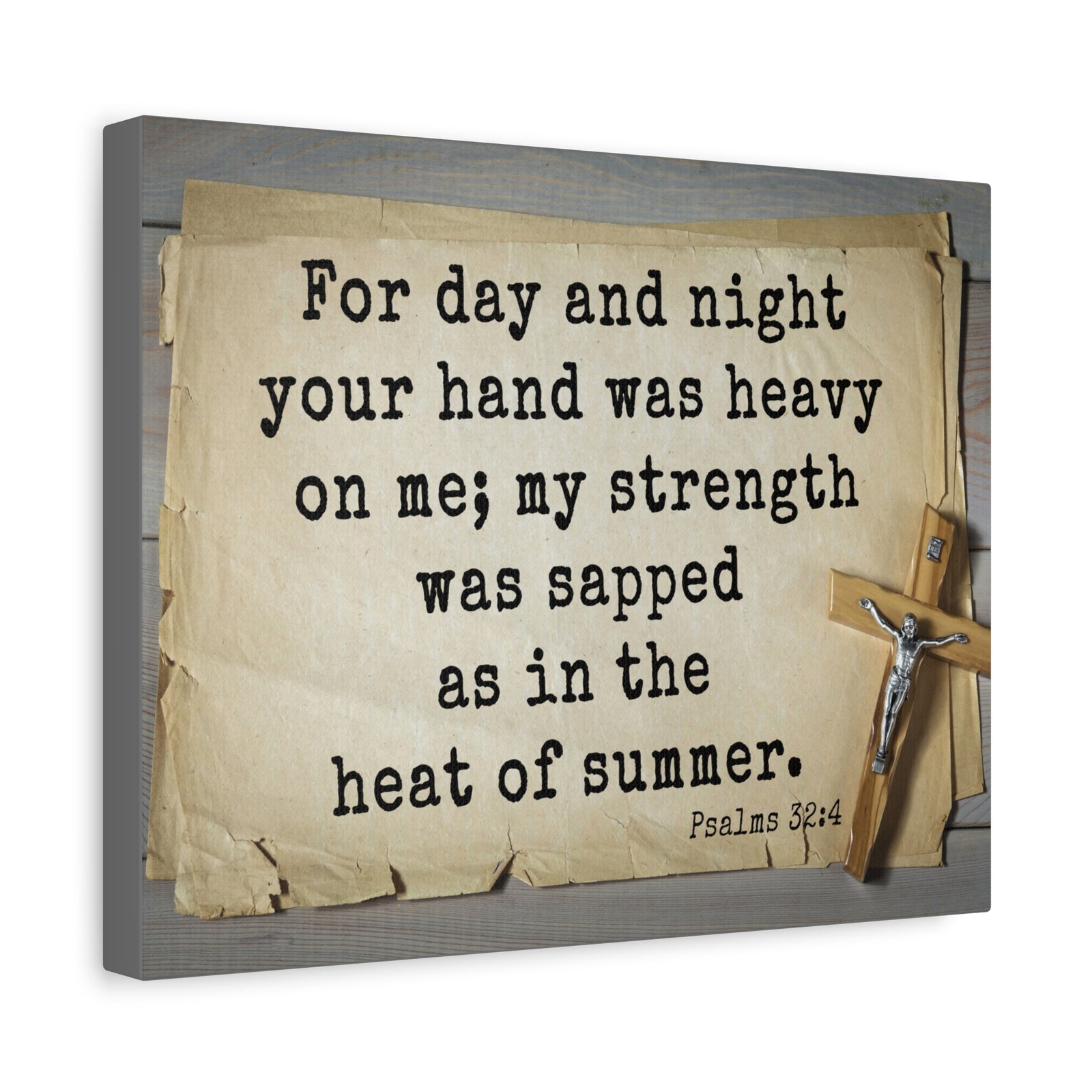 Scripture Walls Heat Of Summer Psalms 32:4 Bible Verse Canvas Christian Wall Art Ready to Hang-Express Your Love Gifts
