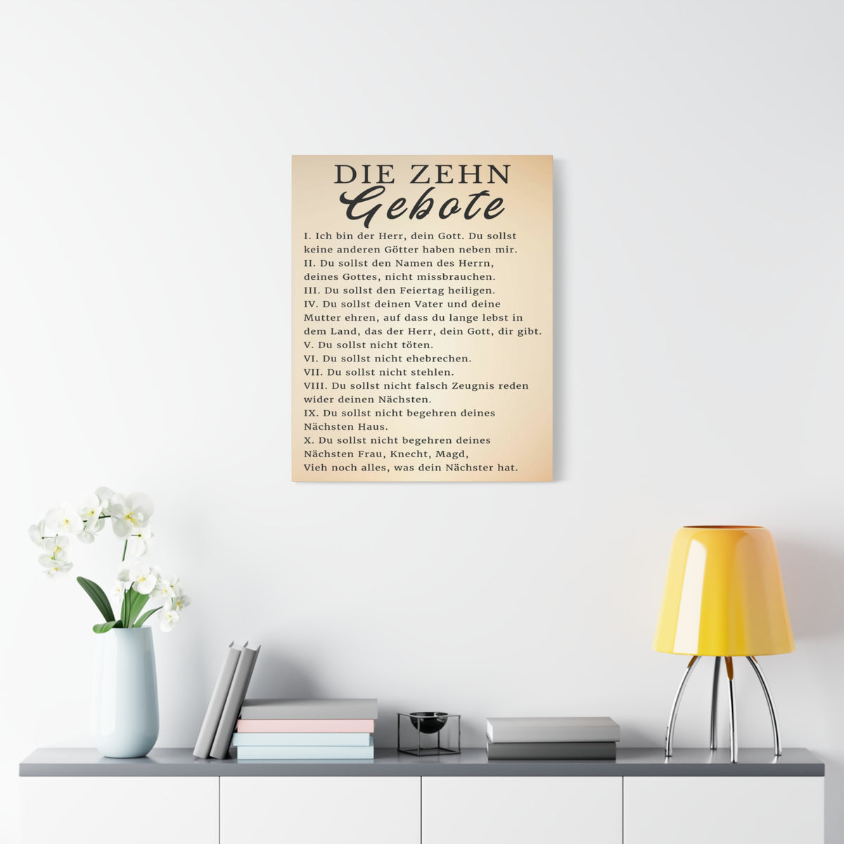Scripture Walls Die Zehn Gebote 10 Commandments German Bible Verse Canvas Christian Wall Art Ready to Hang Unframed-Express Your Love Gifts