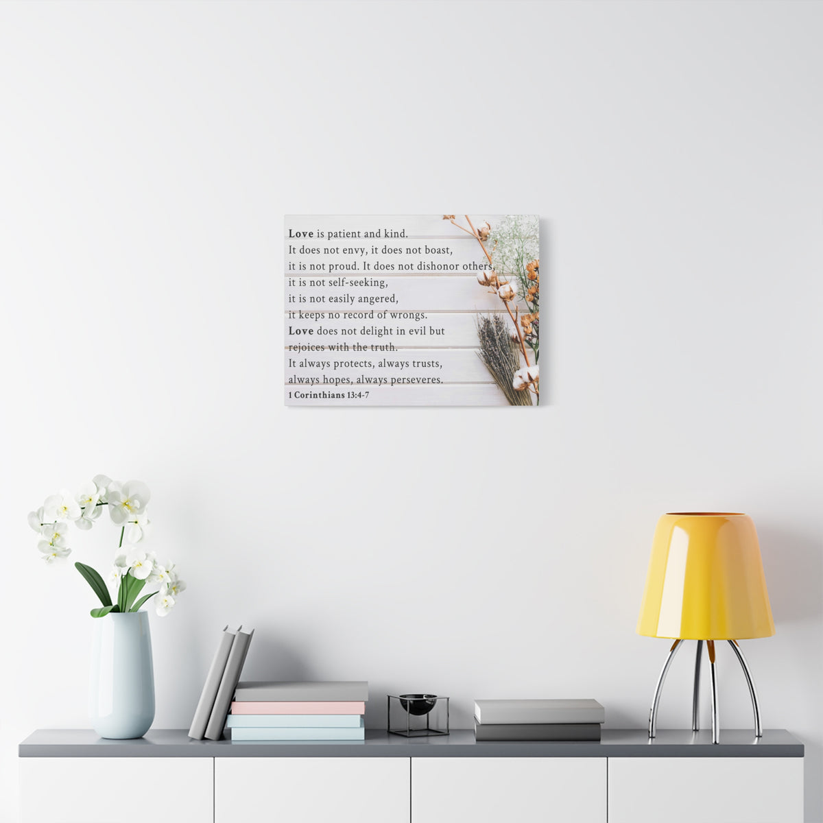 Scripture Walls Love is 1 Corinthians 13:4-7 Bible Verse Canvas Christian Wall Art Ready to Hang Unframed-Express Your Love Gifts