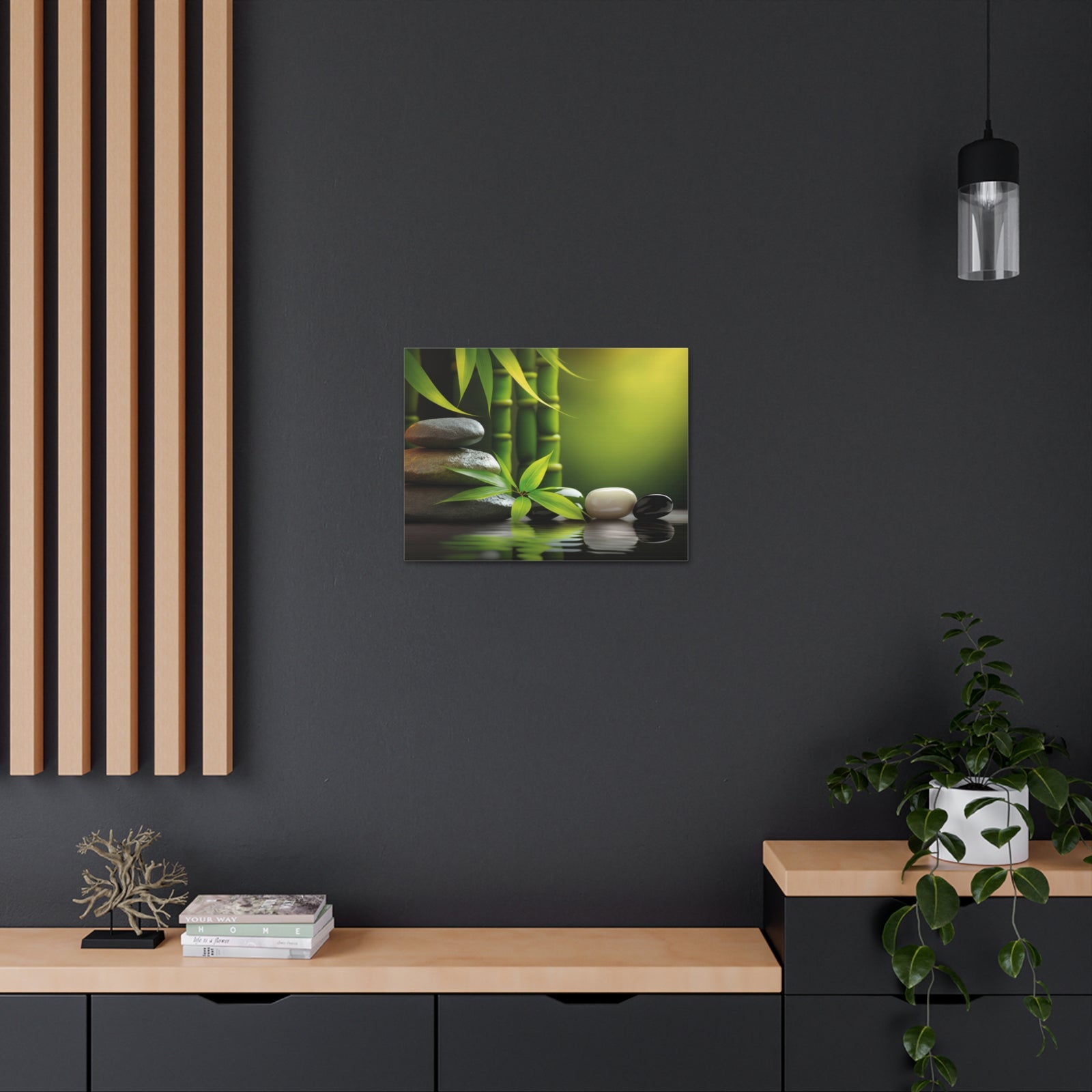 Spa Background with Stones Forest Floral Nature Photography Canvas Wall Art for Home Decor Ready-to-Hang-Express Your Love Gifts