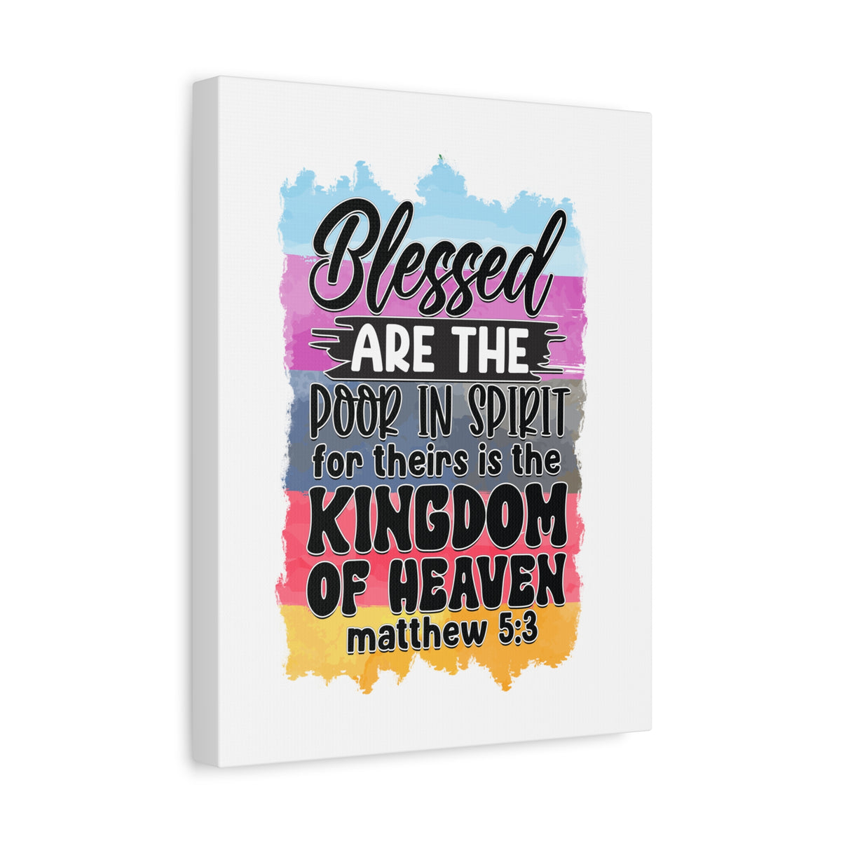 Scripture Walls Matthew 5:3 Kingdom of Heaven Colored Bible Verse Canvas Christian Wall Art Ready to Hang Unframed-Express Your Love Gifts