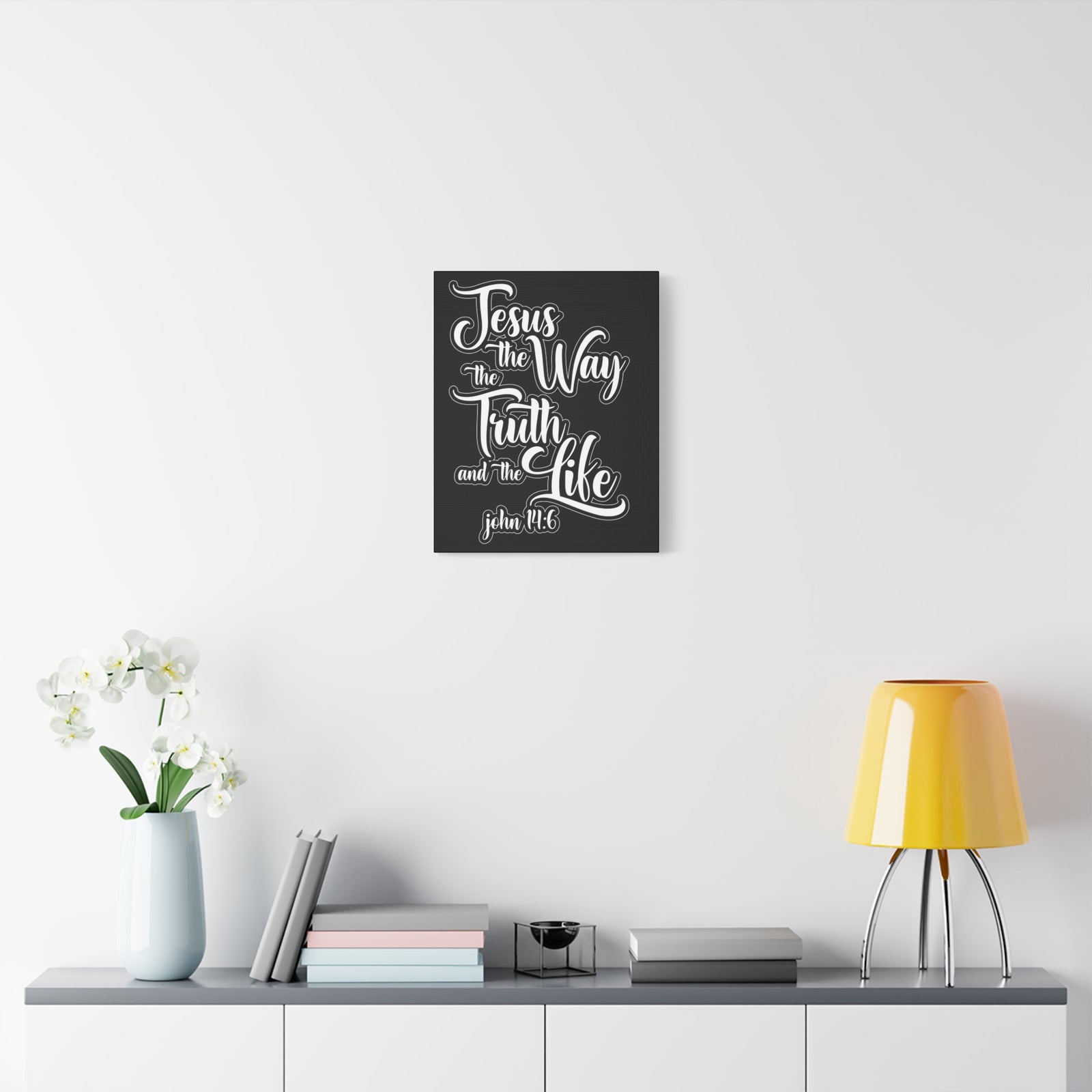 Scripture Walls Jesus The Way The Truth And The Life John 14:6 Black and White Bible Verse Canvas Christian Wall Art Ready To Hang-Express Your Love Gifts