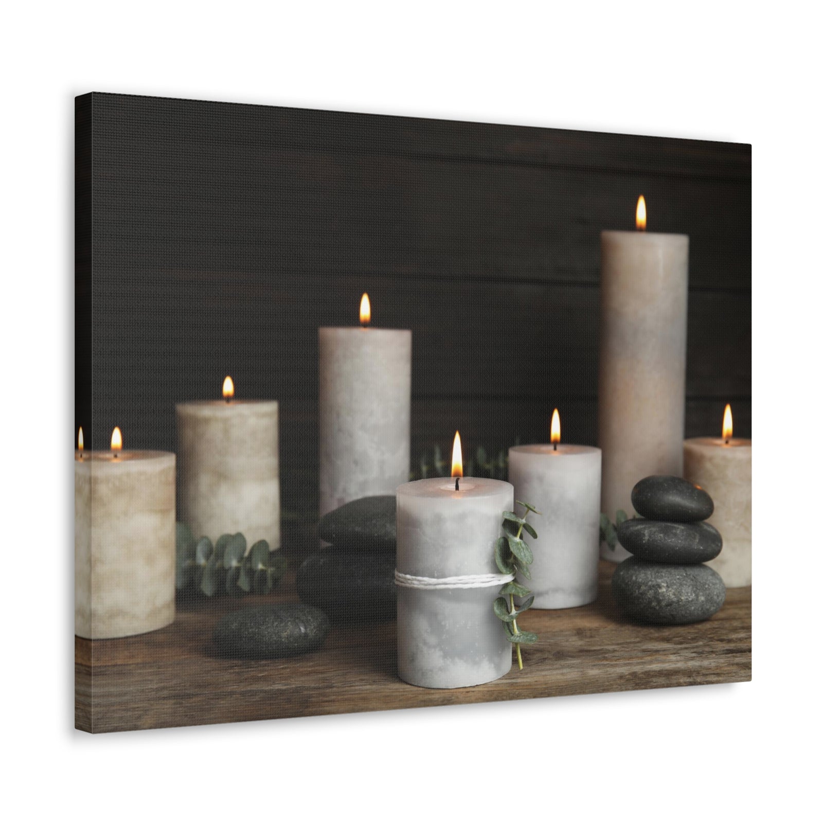 Composition with Burning Candles Forest Floral Nature Photography Canvas Wall Art for Home Decor Ready-to-Hang-Express Your Love Gifts