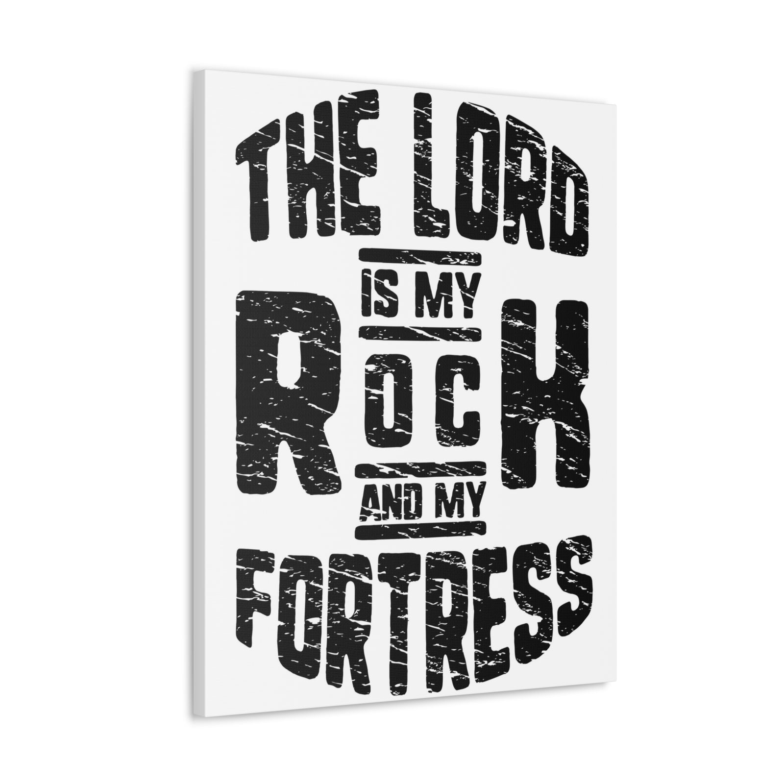 Scripture Walls Psalms 18:2 Lord My Rock and Fortress Bible Verse Canvas Christian Wall Art Ready to Hang Unframed-Express Your Love Gifts
