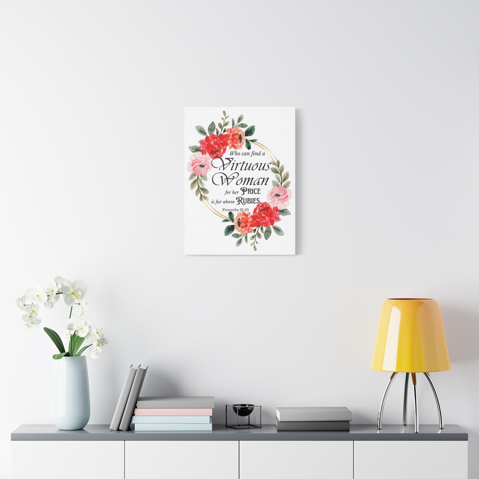 Scripture Walls Proverbs 31:10 A Virtuous Woman Bible Verse Canvas Christian Wall Art Ready to Hang Unframed-Express Your Love Gifts