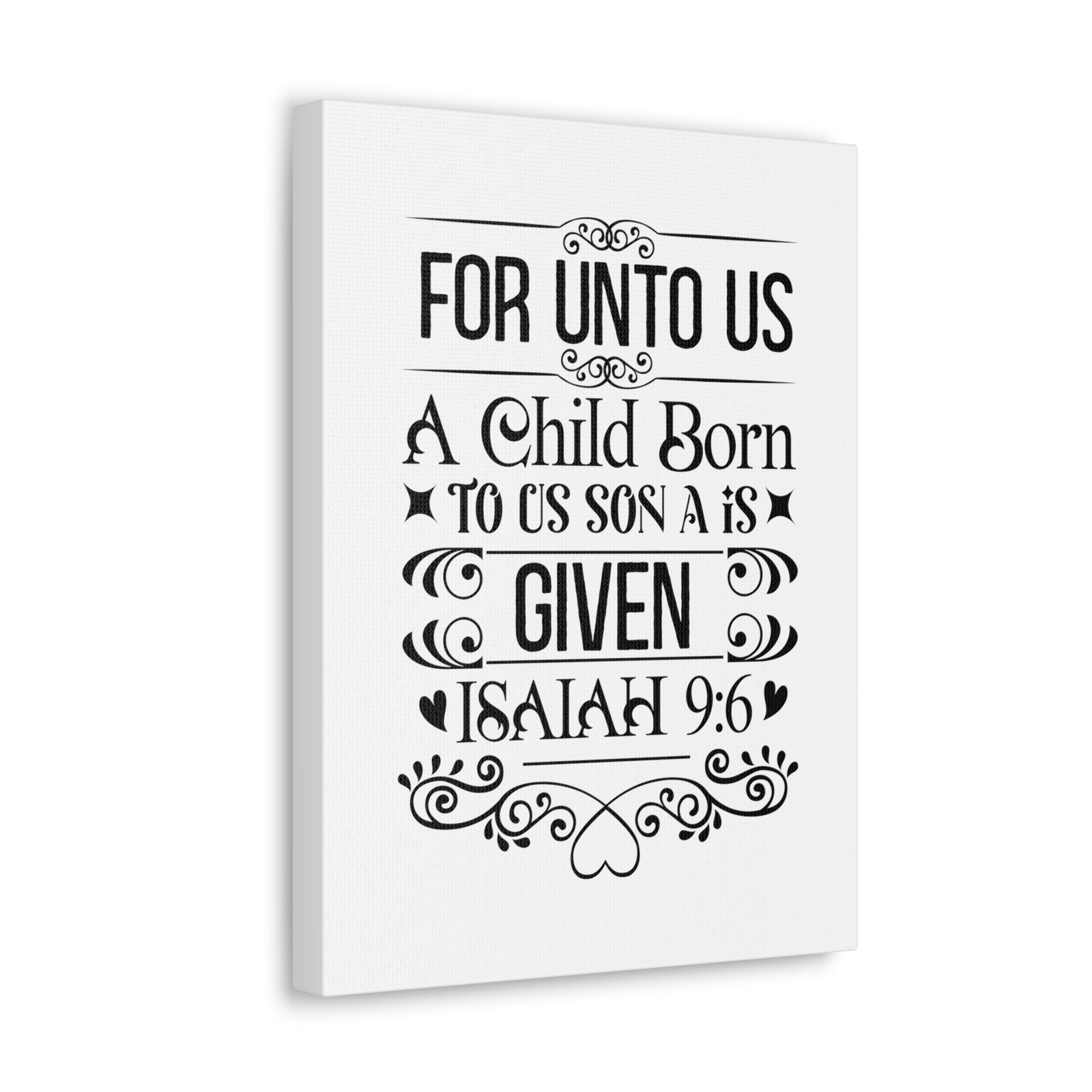 Scripture Walls Isaiah 9:6 For Unto Us Bible Verse Canvas Christian Wall Art Ready to Hang Unframed-Express Your Love Gifts