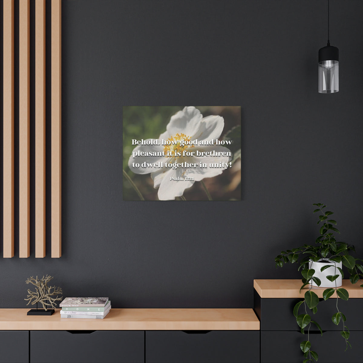 Scripture Canvas Dwell Together In Unity Psalm 13:31 Christian Wall Art Bible Verse Print Ready to Hang-Express Your Love Gifts