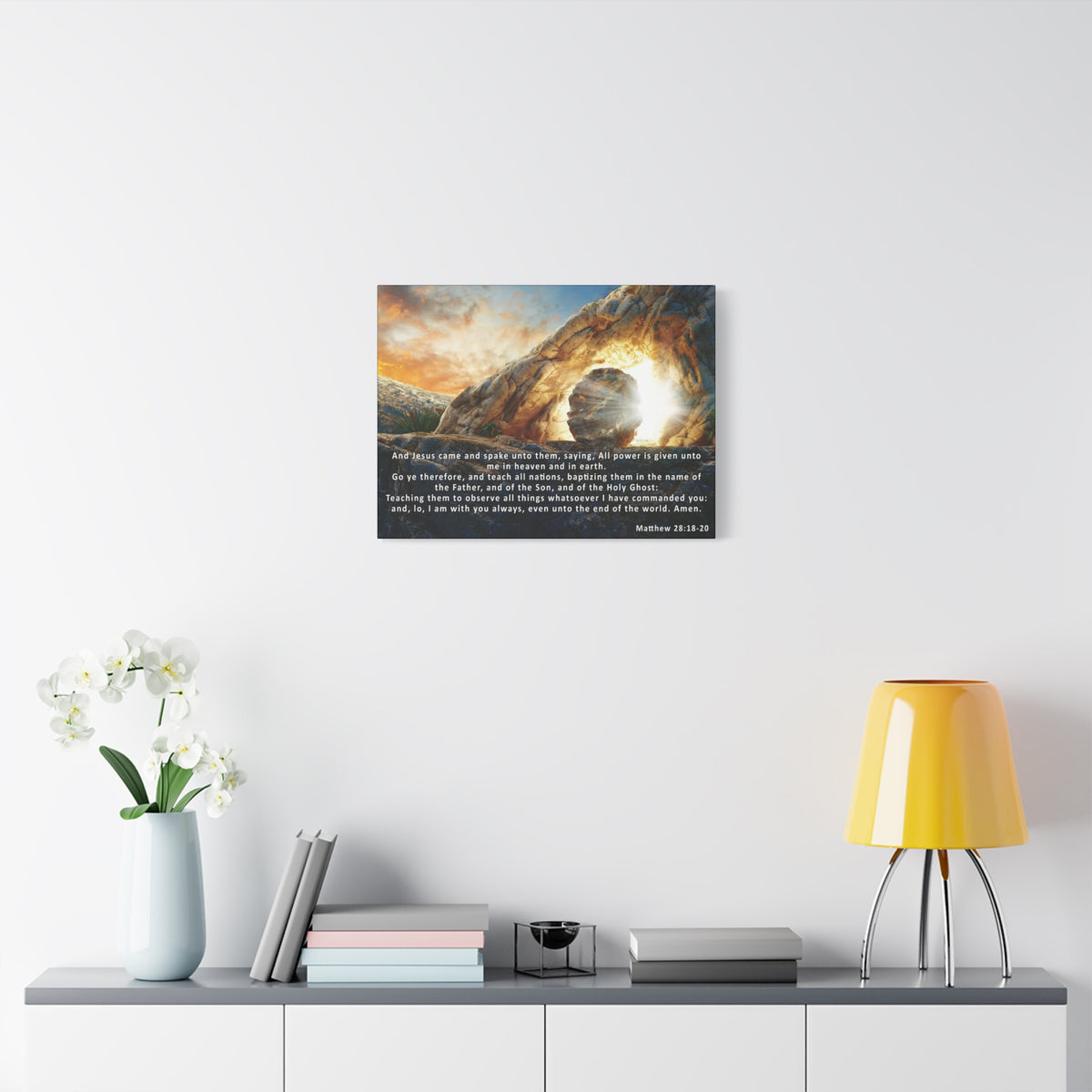 Matthew 28:18-20 The Great Commission Canvas – Christian Wall Art, Ready to Hang-Express Your Love Gifts
