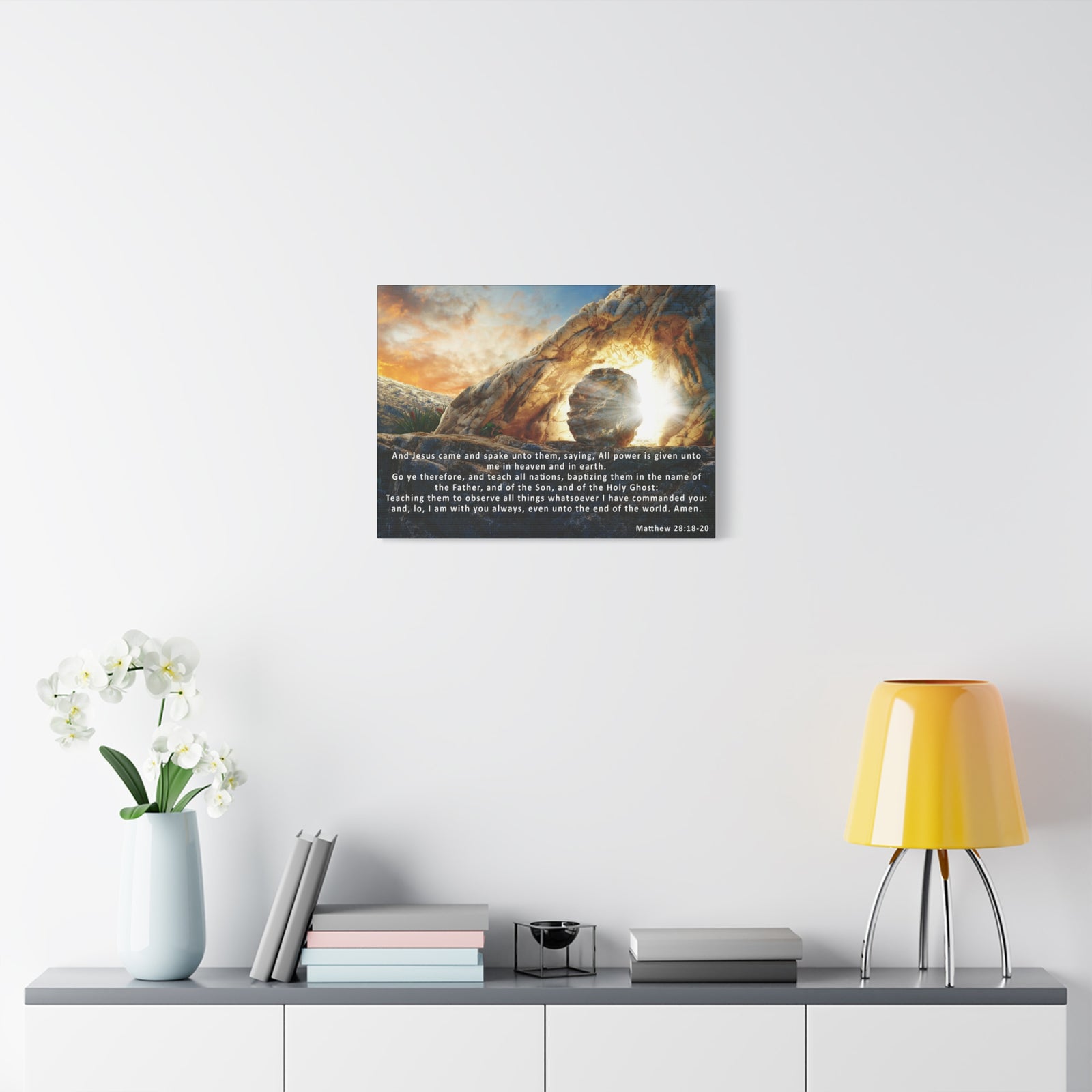 Matthew 28:18-20 The Great Commission Canvas – Christian Wall Art, Ready to Hang-Express Your Love Gifts