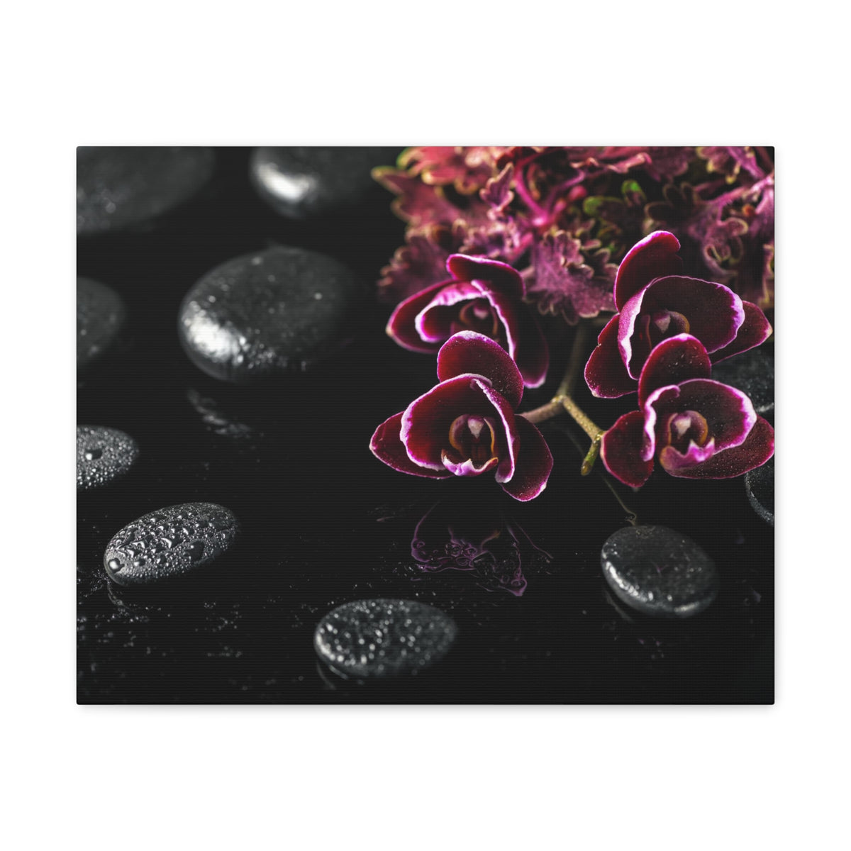Dark Cherry Orchid Forest Floral Nature Photography Canvas Wall Art for Home Decor Ready-to-Hang-Express Your Love Gifts