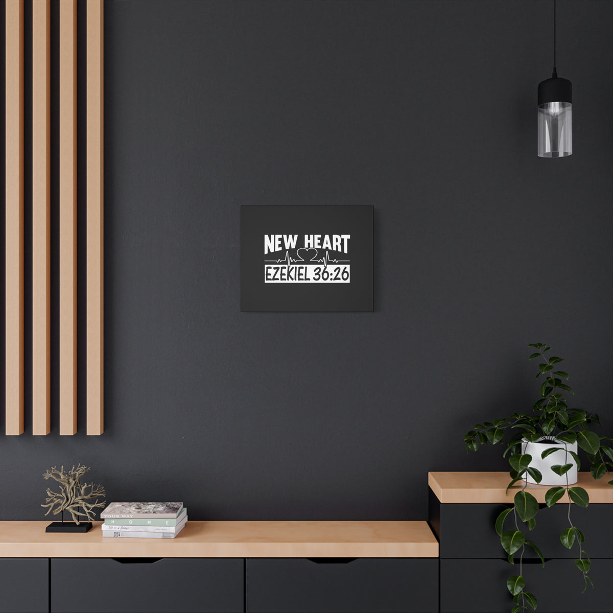 Scripture Walls Ezekiel 36:26 New Heart Bible Verse Canvas Christian Wall Art Ready to Hang Unframed-Express Your Love Gifts