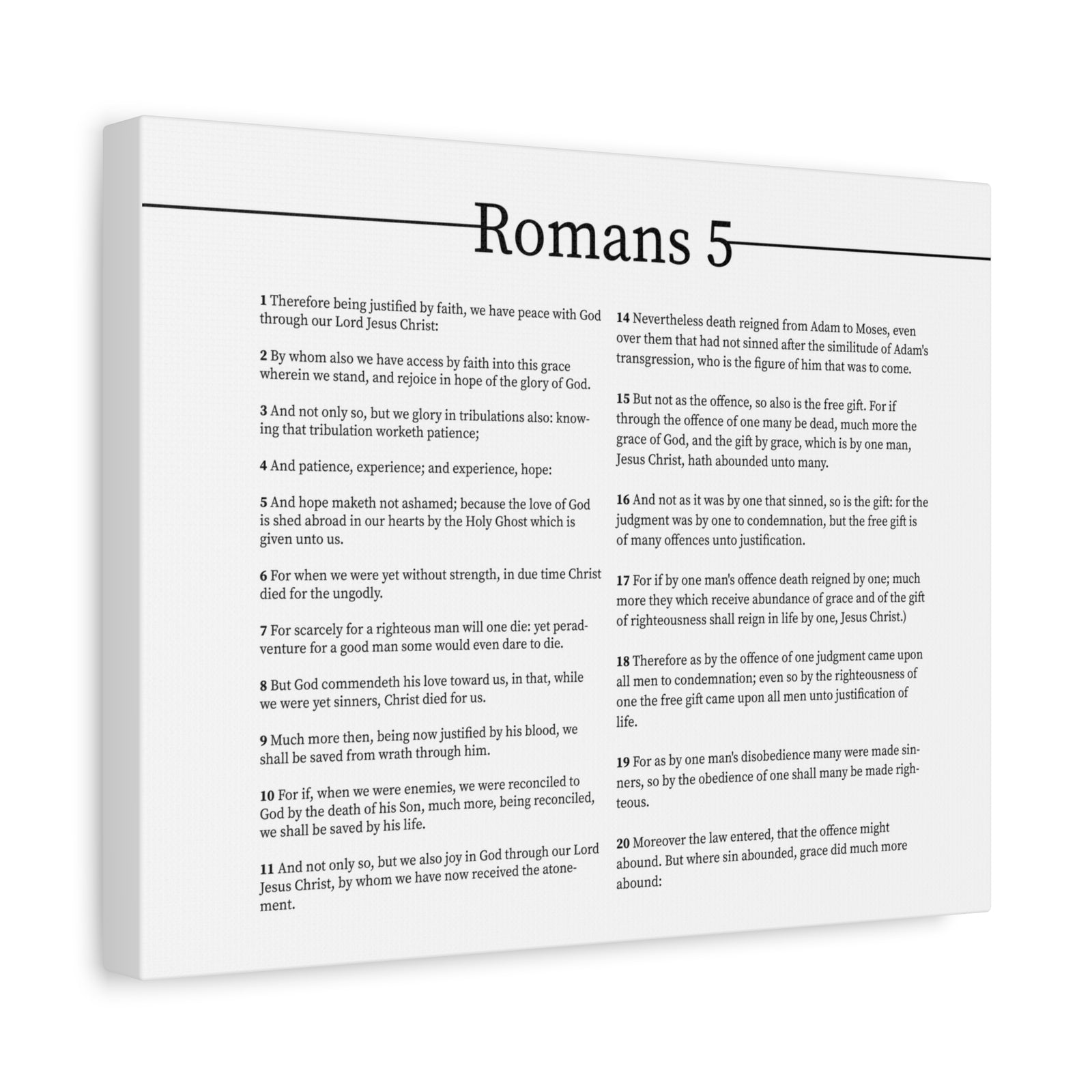 Scripture Canvas Peace With God Romans 5 Christian Wall Art Bible Verse Print Ready to Hang-Express Your Love Gifts