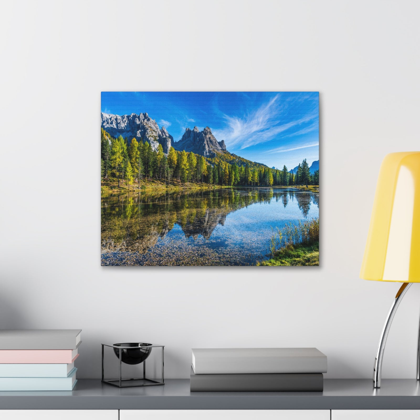 Valley Mountain Lake Nature Wilderness Photography Canvas Wall Art for Home Decor Ready-to-Hang-Express Your Love Gifts