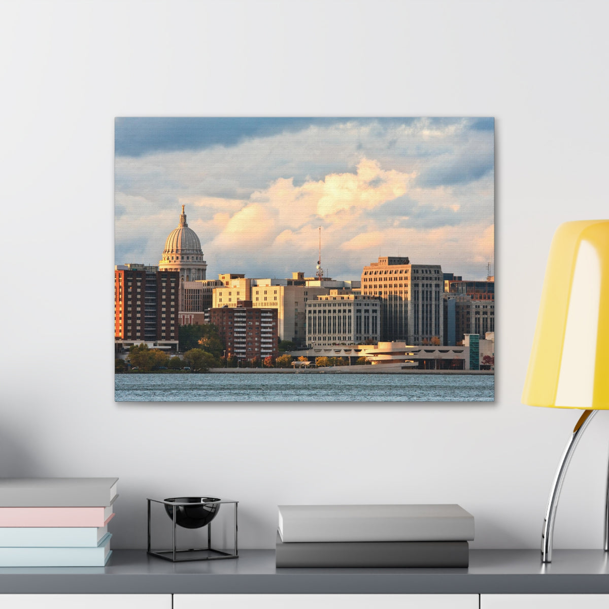 Madison Skyline Daytime Canvas Artwork High-Quality Breathtaking Stunning Cityscape for Home Decor Ready to Hang-Express Your Love Gifts